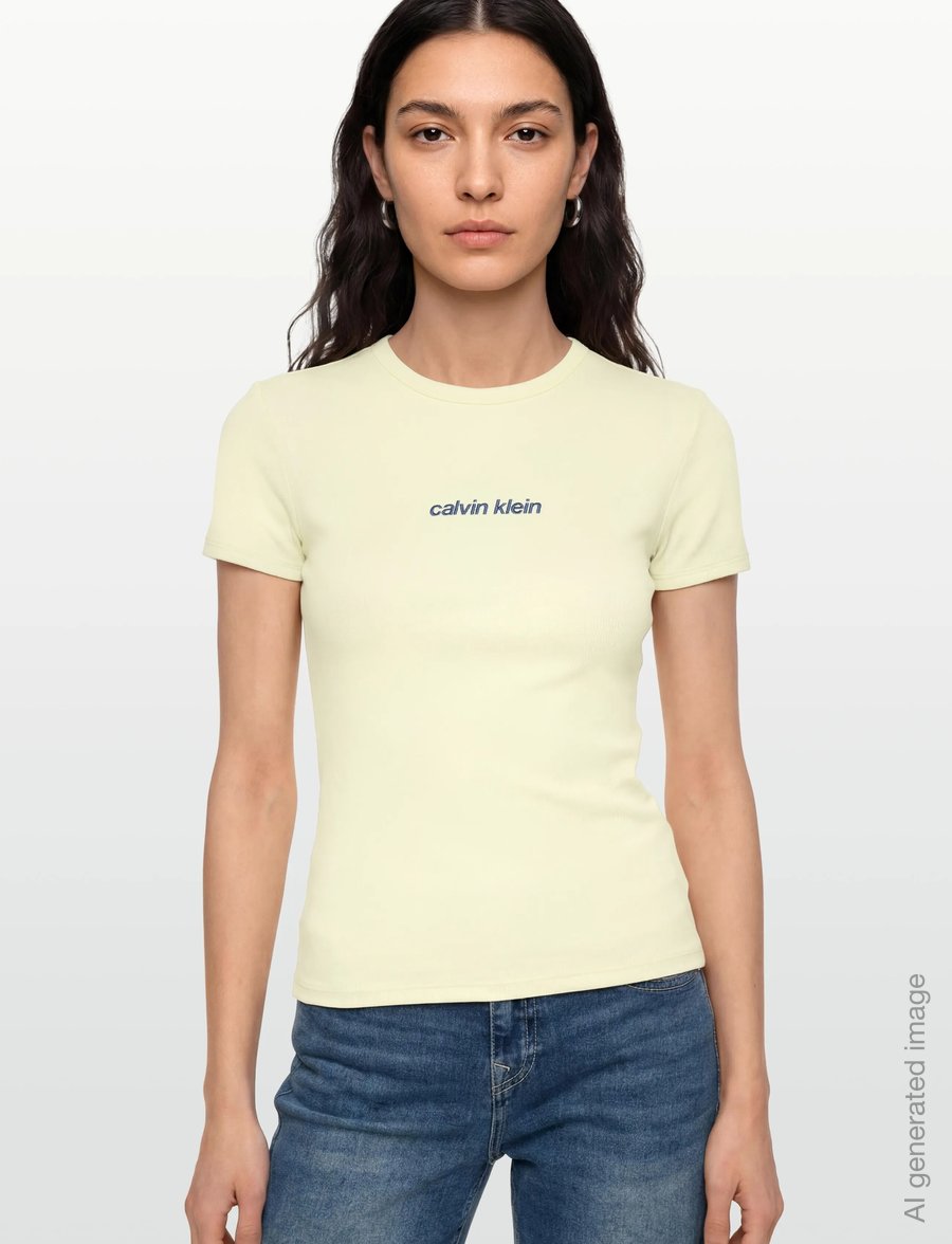 Calvin Klein Jeans - SS CONTOUR RIB LOGO RINGER TEE - t-särgid - green essence - 3
