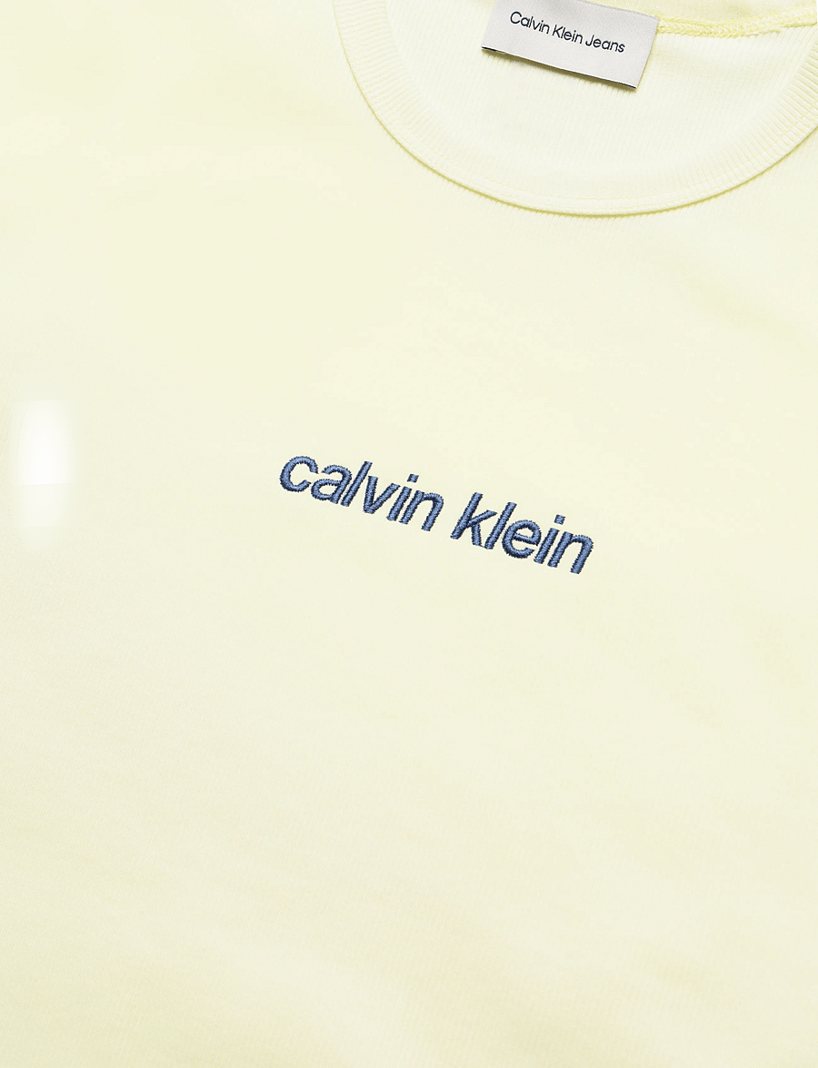 Calvin Klein Jeans - SS CONTOUR RIB LOGO RINGER TEE - t-shirts - green essence - 2