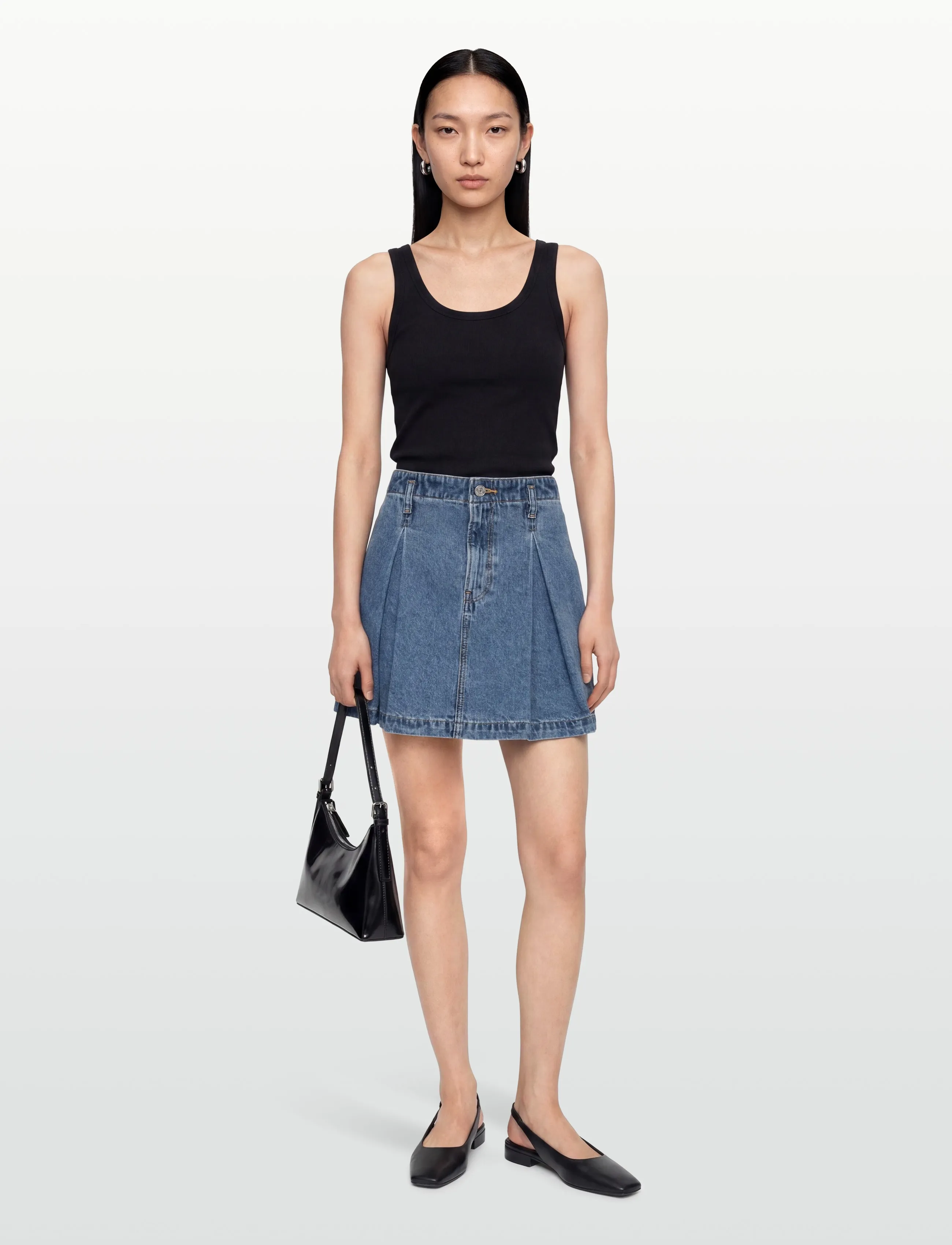 Calvin Klein Jeans PLEATED DENIM MINI SKIRT TINTED - Plisseeritud seelikud - TINTED AIRWAY / blue