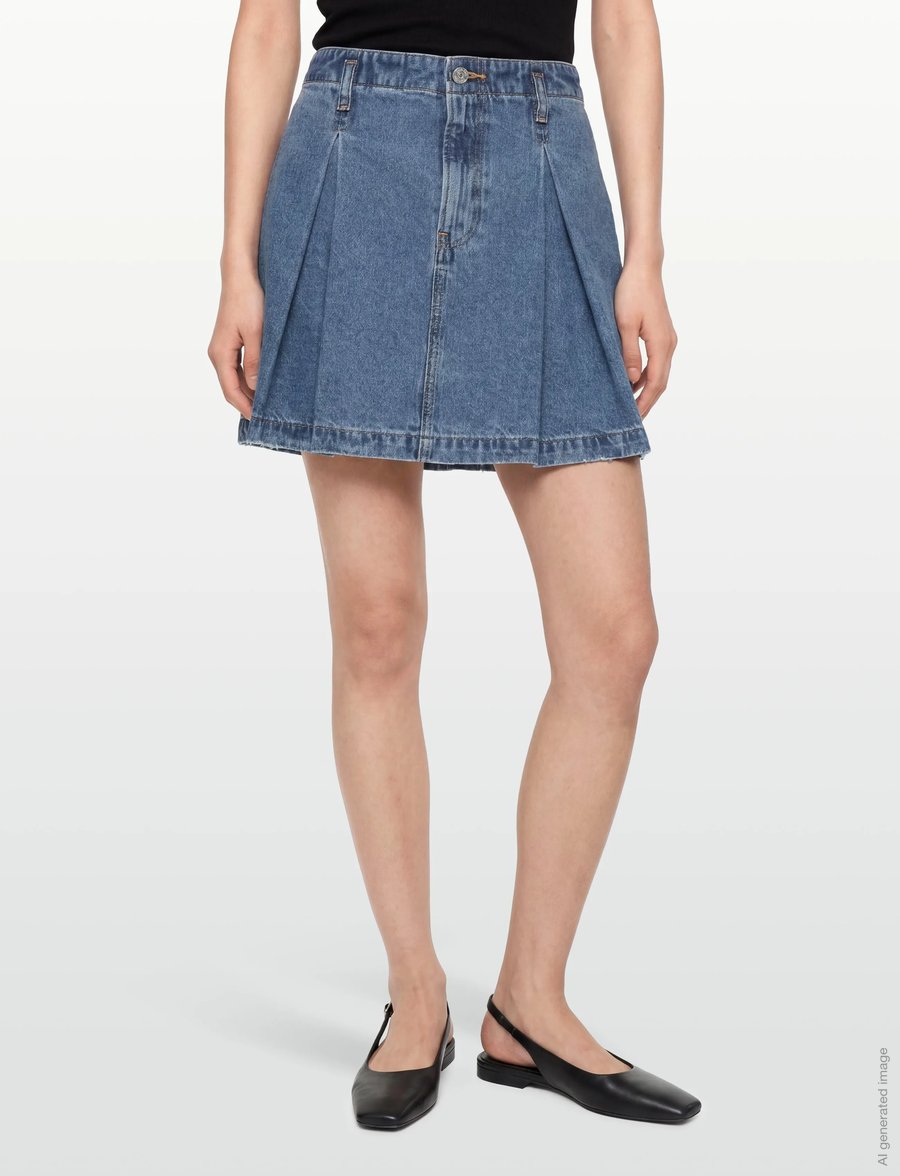 Calvin Klein Jeans - PLEATED DENIM MINI SKIRT TINTED - faltenröcke - tinted airway - 3