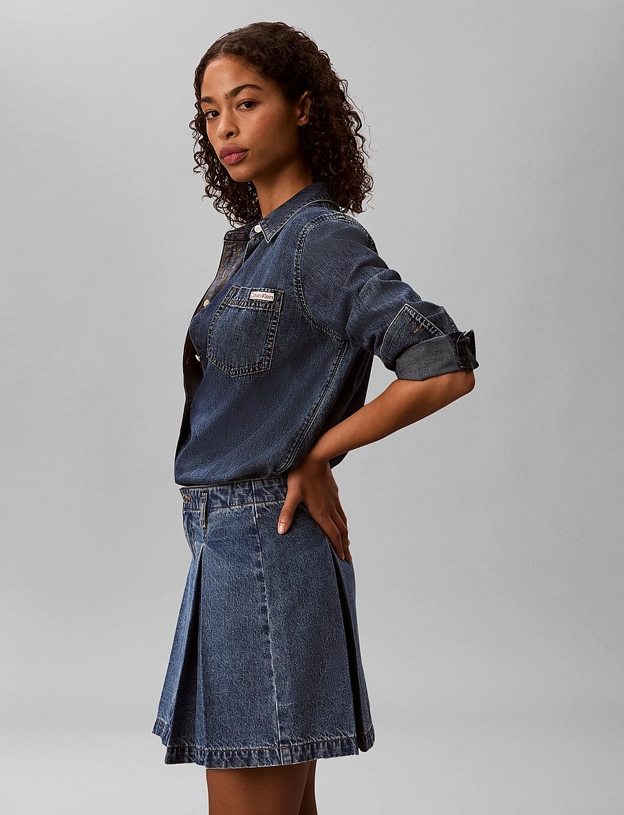 Calvin Klein Jeans - PLEATED DENIM MINI SKIRT TINTED - pleated skirts - tinted airway - 5
