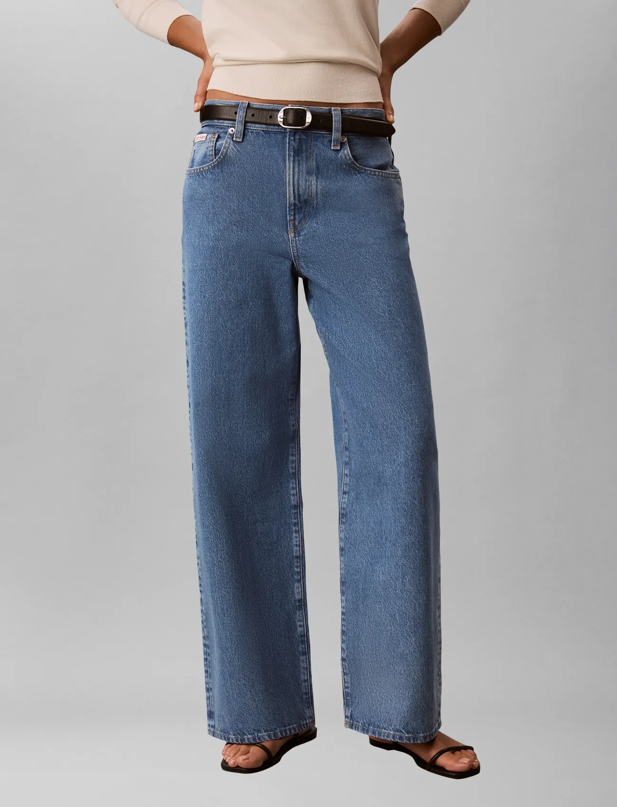 Calvin Klein Jeans The Wide Leg Radio Blues, SH/26, Blue, Jeans > Vidde, Dame
