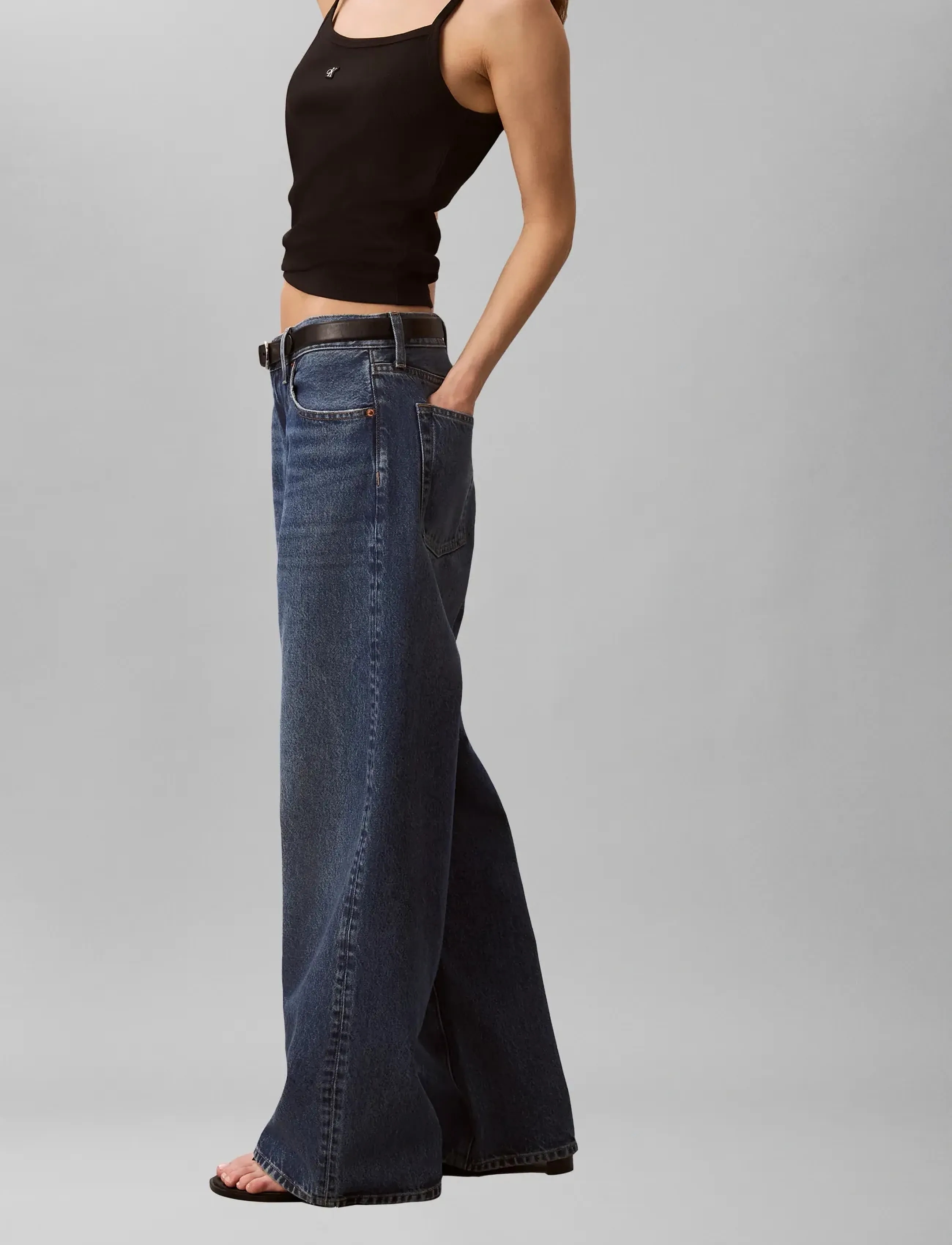 Calvin Klein Jeans - LOW RISE BAGGY BLUE RODEO - hosen mit weitem bein - blue rodeo - 5
