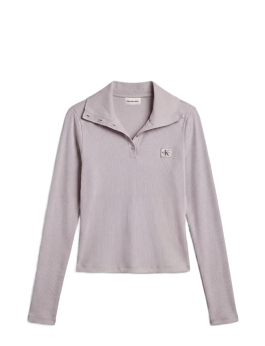 Calvin Klein Jeans - LS WVN LABEL TNECK HENLEY - poloer - ashes of roses - 1