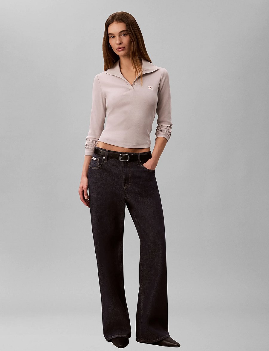 Calvin Klein Jeans - LS WVN LABEL TNECK HENLEY - poloer - ashes of roses - 0