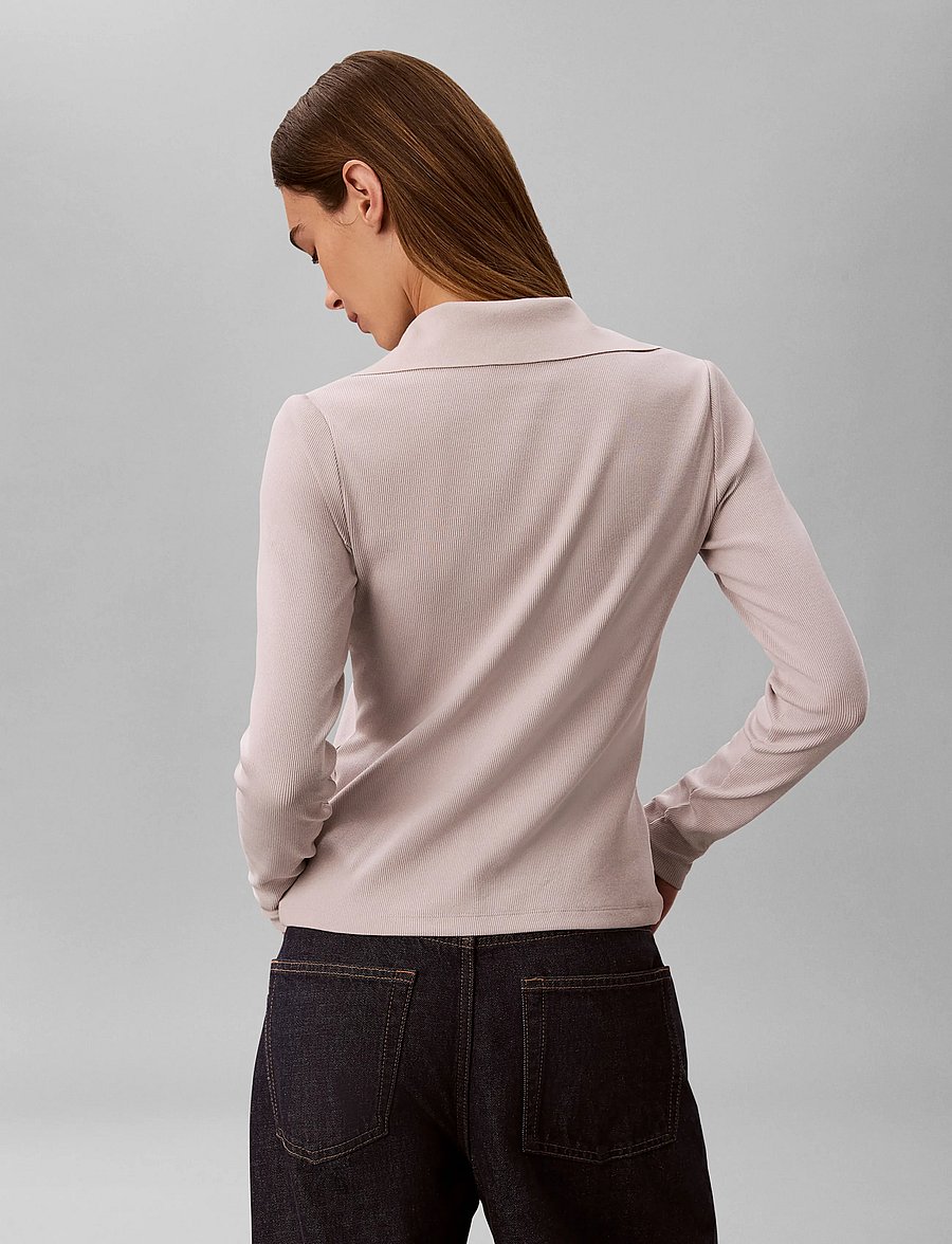 Calvin Klein Jeans - LS WVN LABEL TNECK HENLEY - poloer - ashes of roses - 2