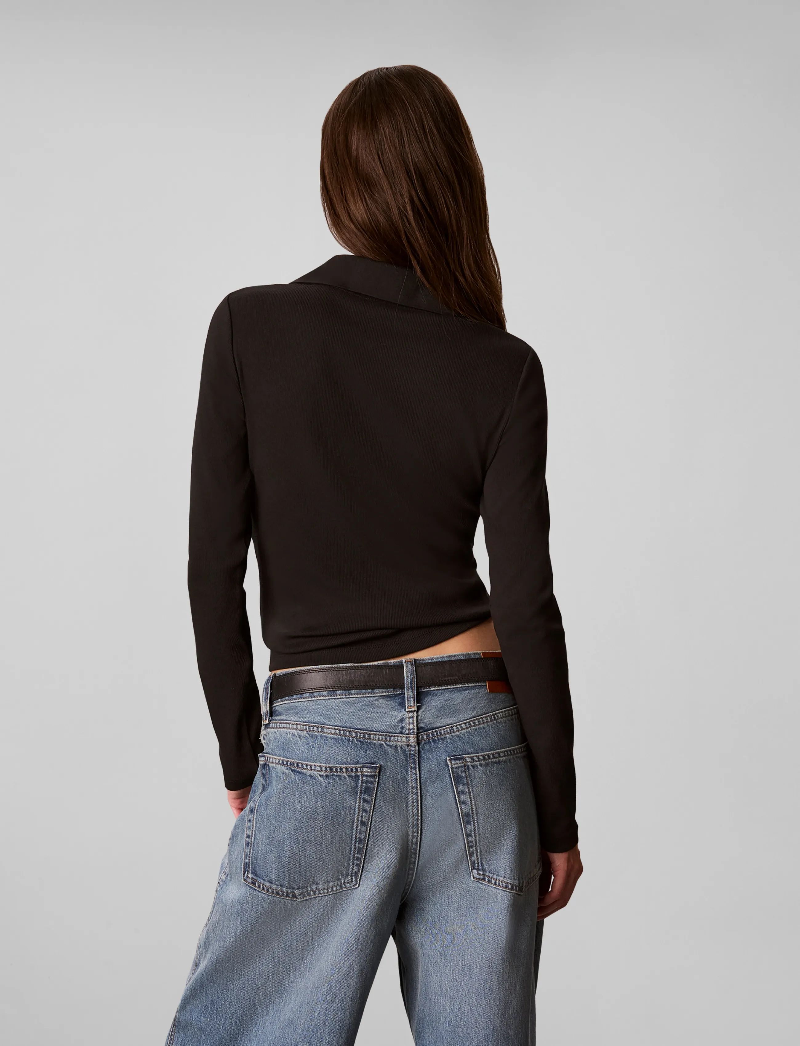 Calvin Klein Jeans - LS WVN LABEL TNECK HENLEY - poloer - black - 2