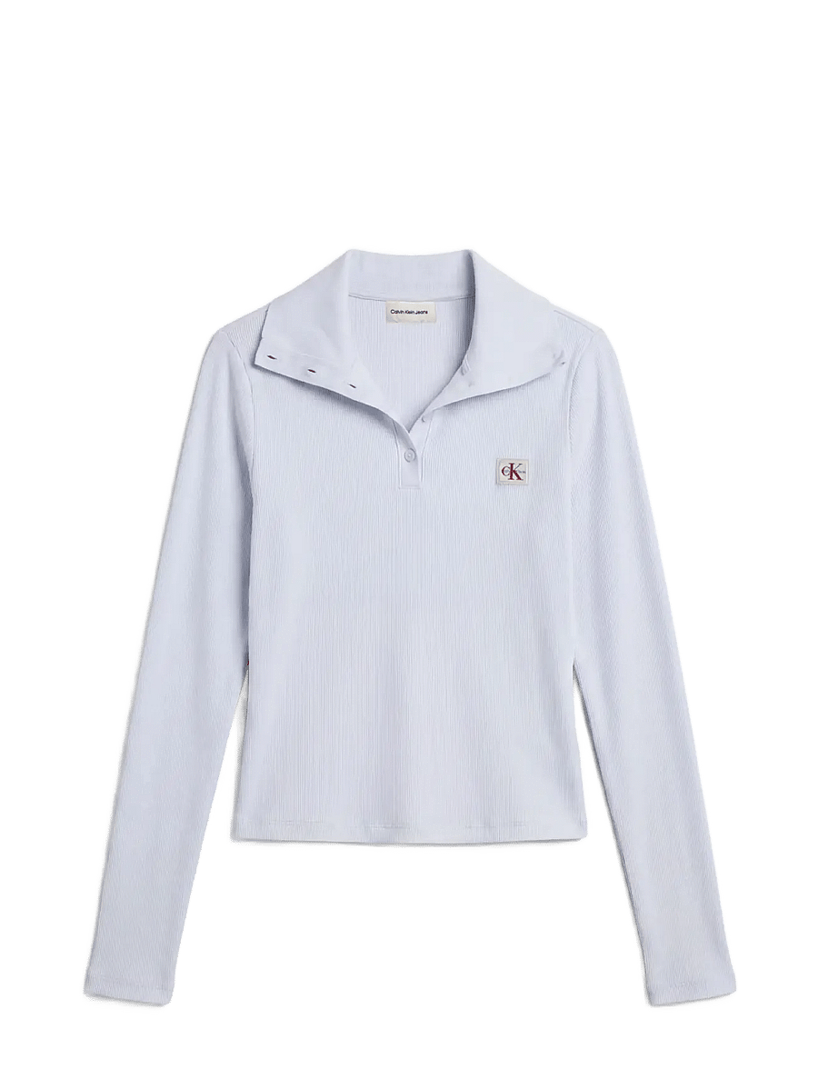 Calvin Klein Jeans - LS WVN LABEL TNECK HENLEY - poloer - plein air - 1