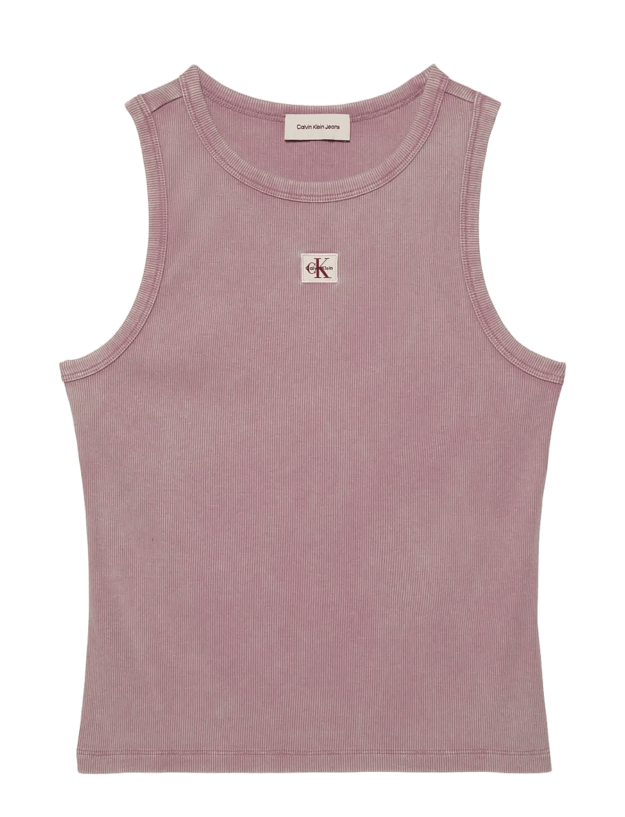 Calvin Klein Jeans - SL WOVEN LABEL TANK - WASHED - tanktops - dusky orchid - 1