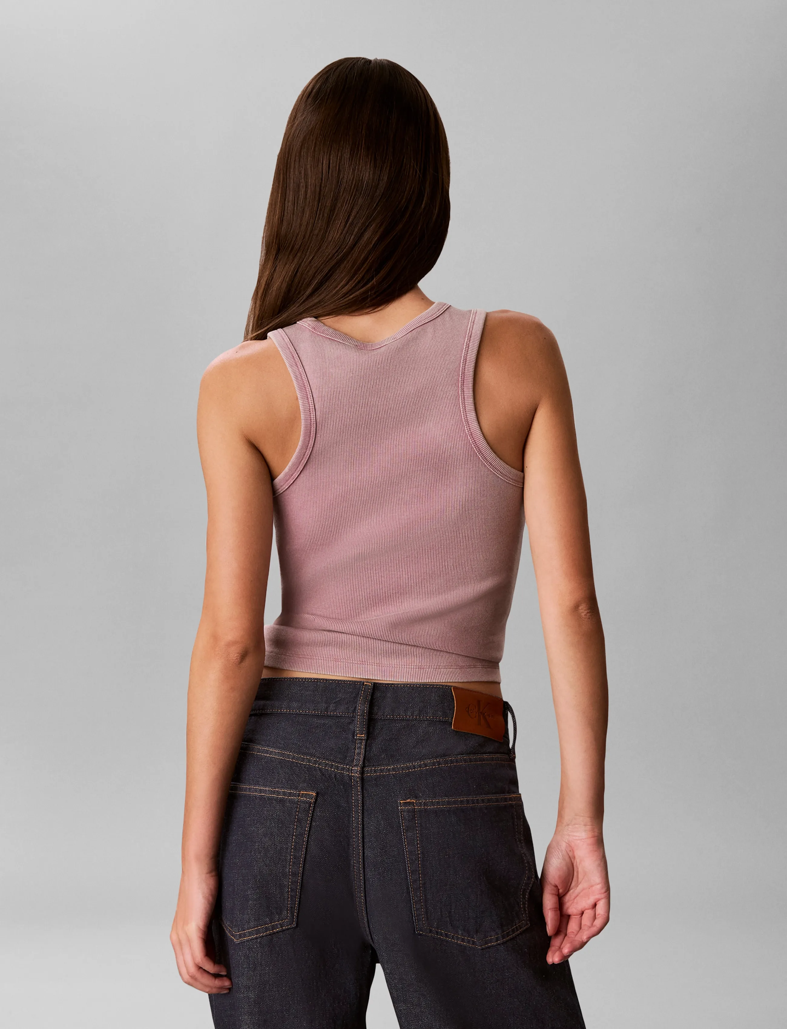 Calvin Klein Jeans - SL WOVEN LABEL TANK - WASHED - tanktops - dusky orchid - 2