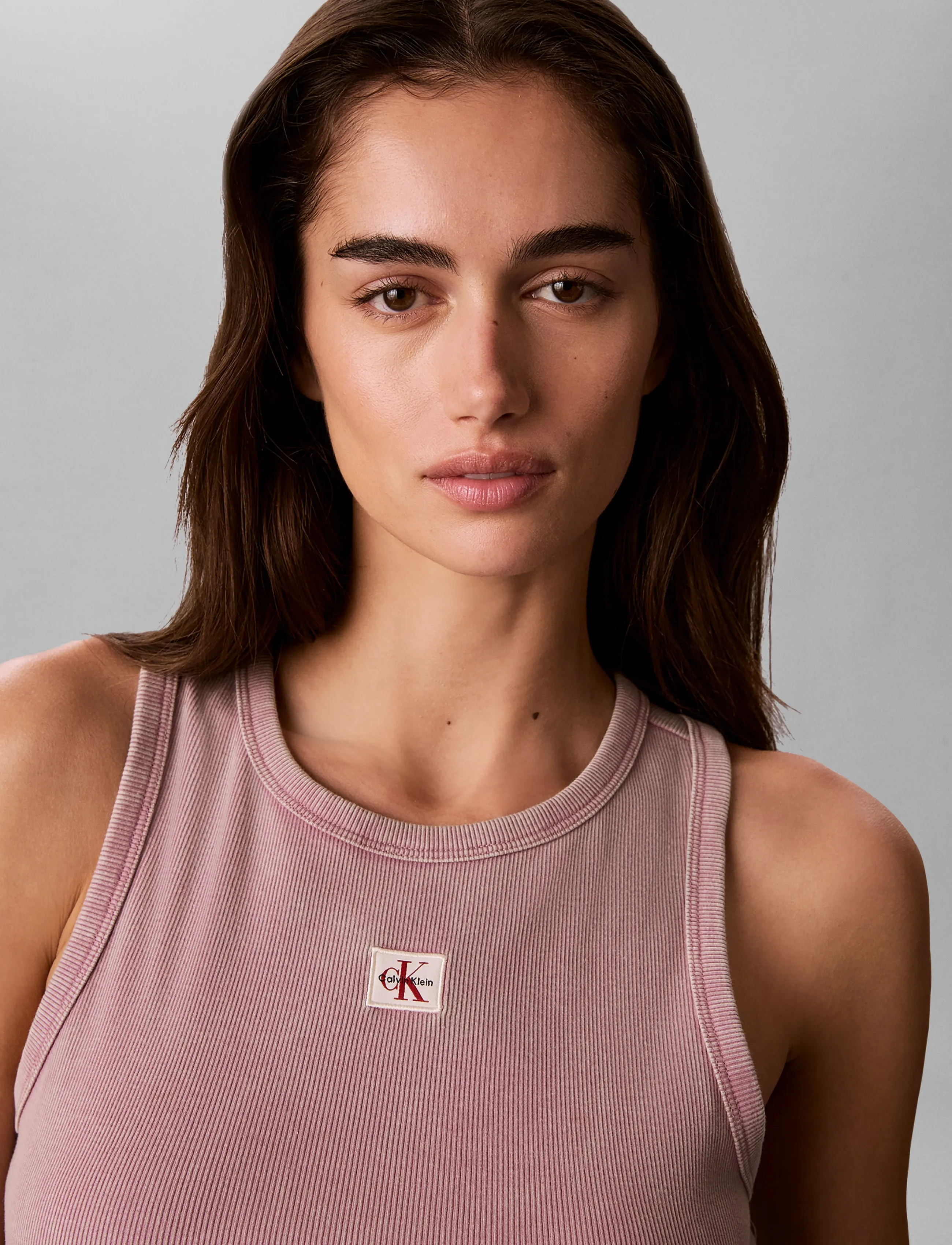 Calvin Klein Jeans - SL WOVEN LABEL TANK - WASHED - tanktops - dusky orchid - 4