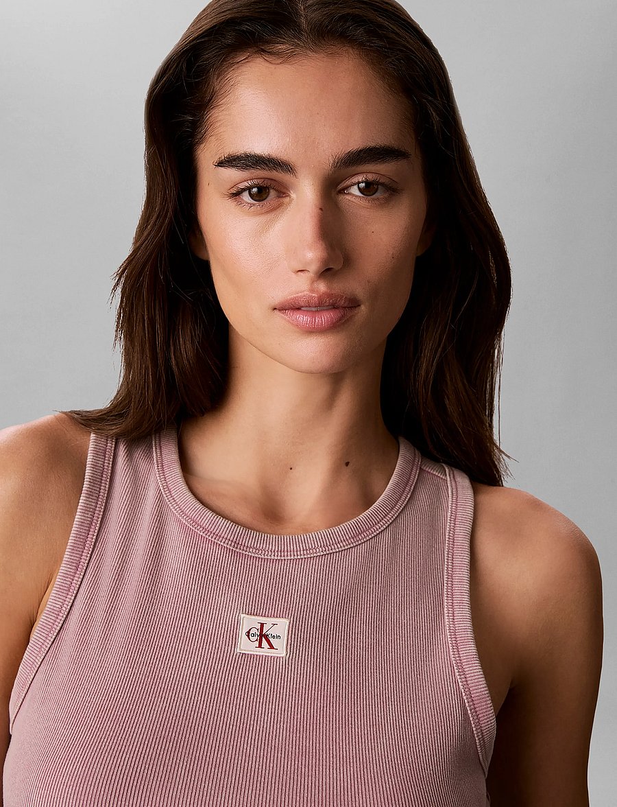 Calvin Klein Jeans - SL WOVEN LABEL TANK - WASHED - tanktops - dusky orchid - 4