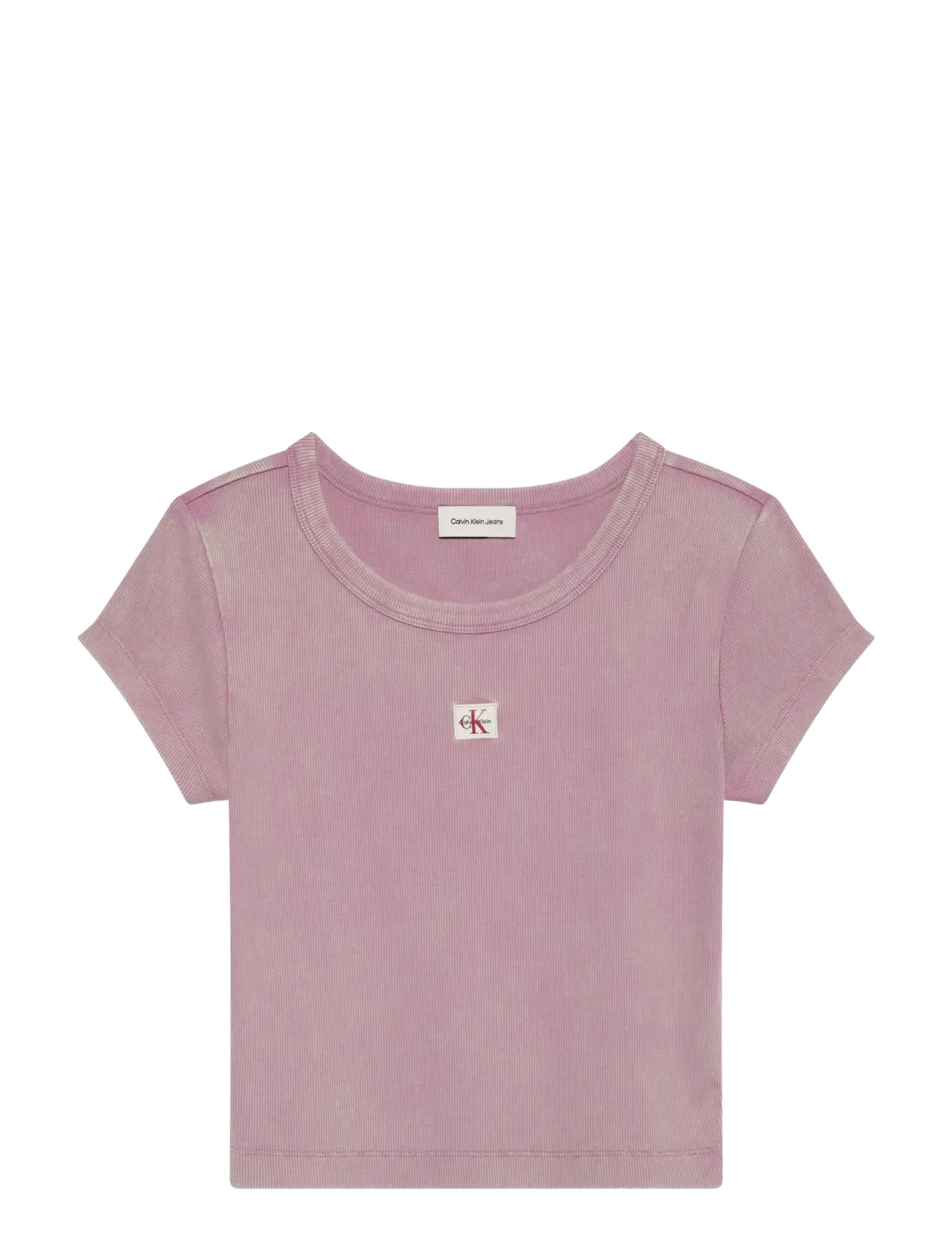 Calvin Klein Jeans SS WOVEN LABEL CREWNCK TEE - WAS - Clothing - DUSKY ORCHID / purple