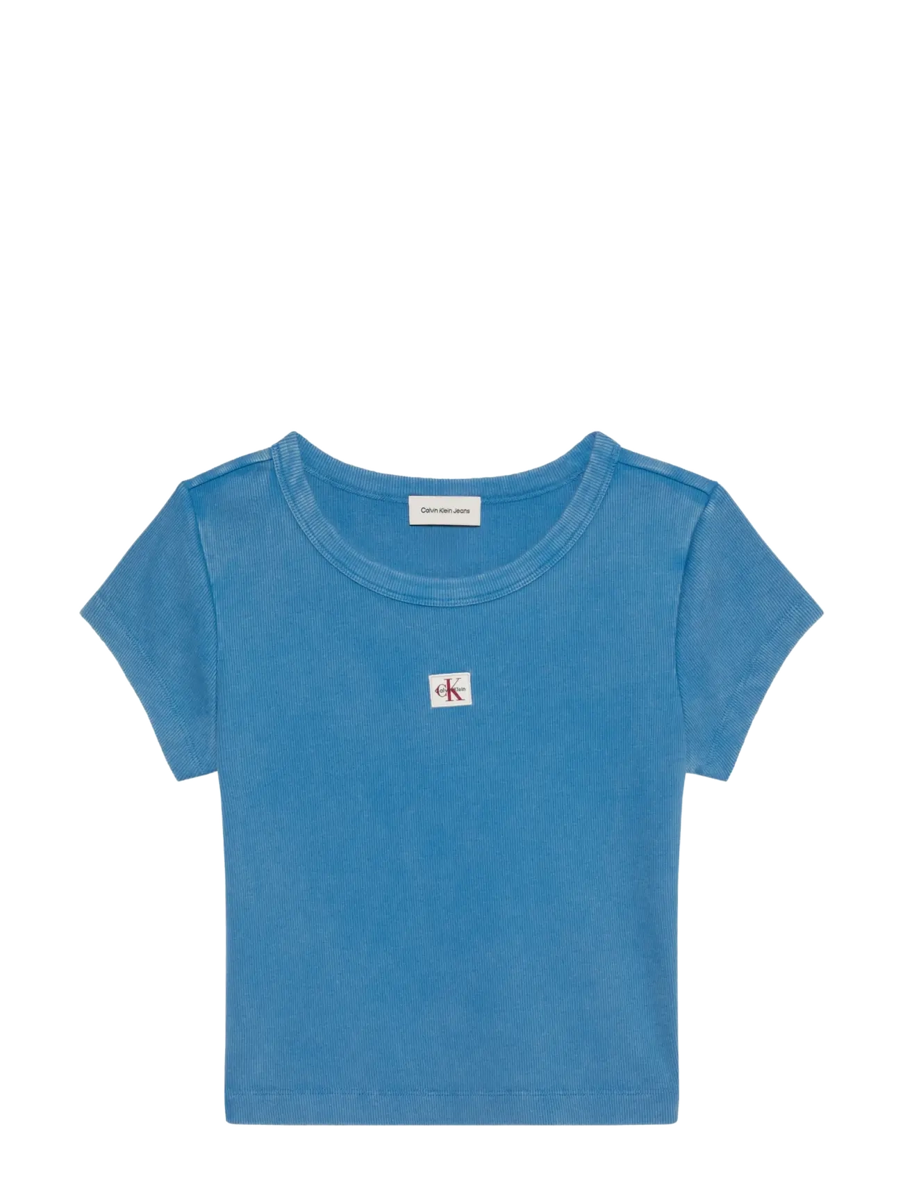 Calvin Klein Jeans - SS WOVEN LABEL CREWNCK TEE - WAS - t-shirts - winter blue - 1