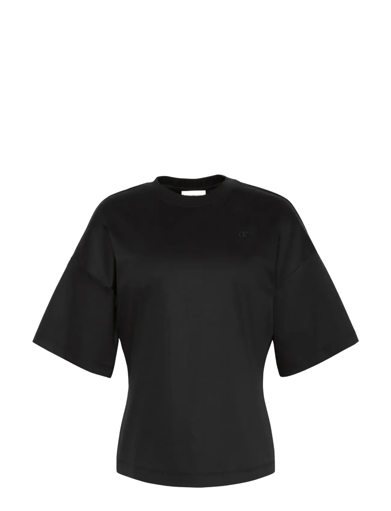 Calvin Klein Jeans SS DBL MERCERIZED CINCH BACK TEE - T-shirts & Toppar - BLACK / black