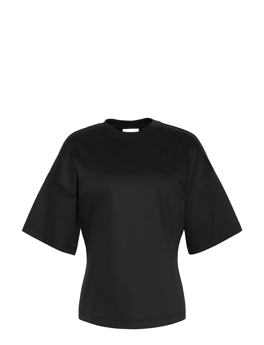 Calvin Klein Jeans - SS DBL MERCERIZED CINCH BACK TEE - black - 1