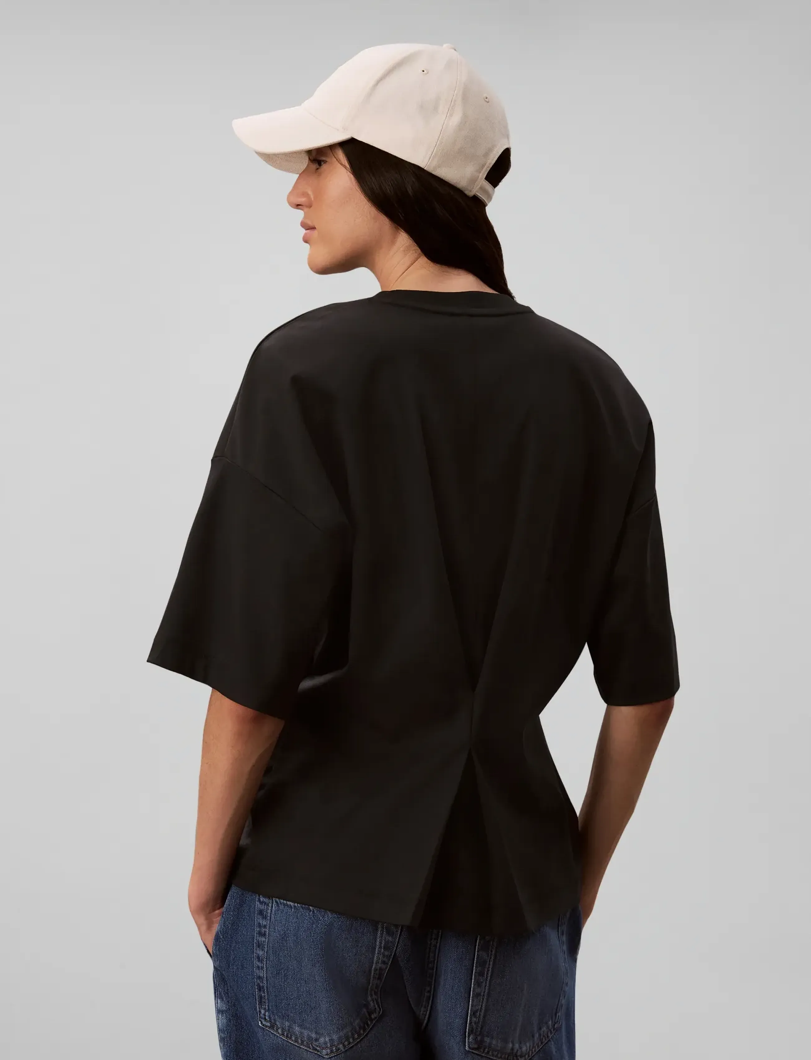Calvin Klein Jeans - SS DBL MERCERIZED CINCH BACK TEE - black - 2