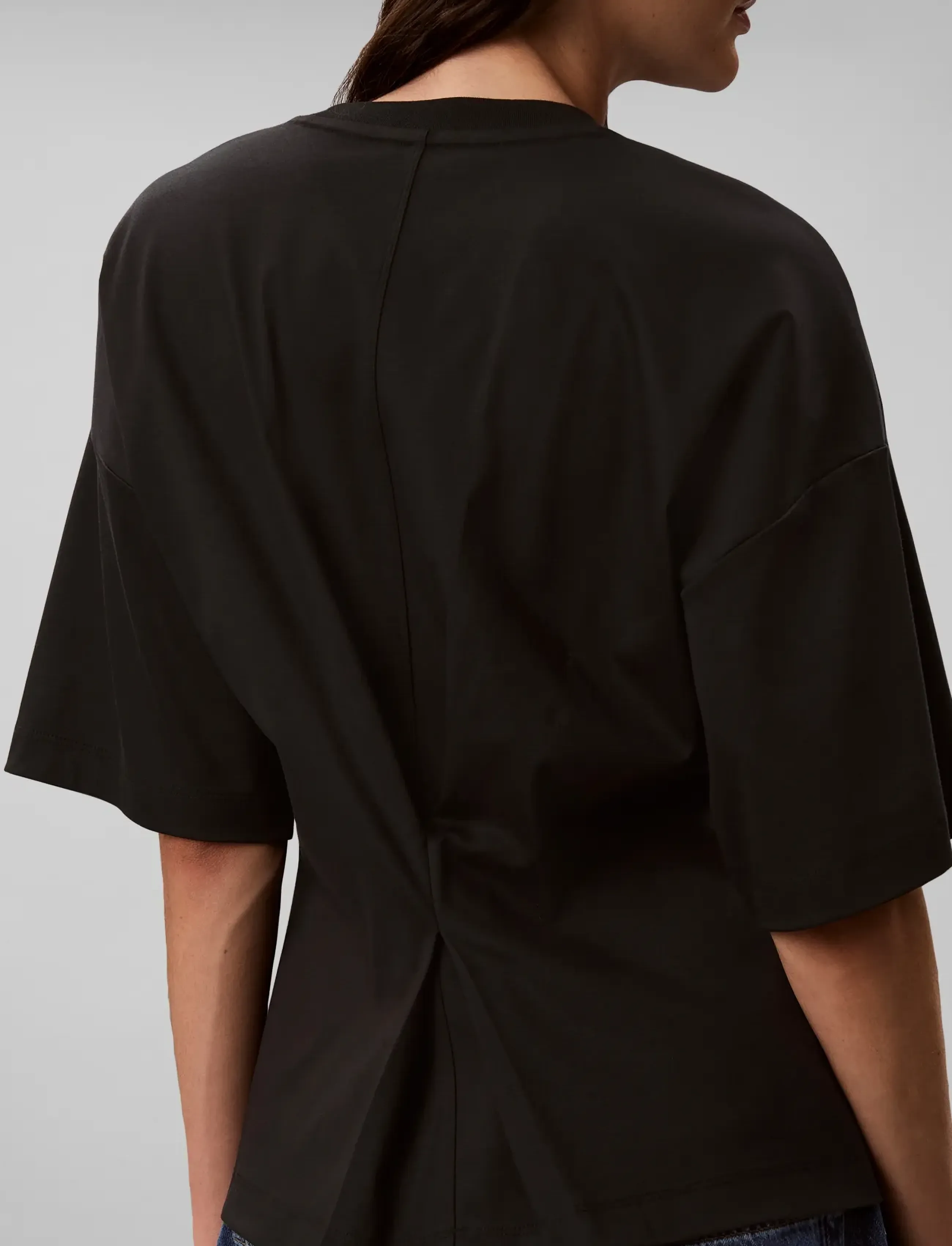 Calvin Klein Jeans - SS DBL MERCERIZED CINCH BACK TEE - black - 5