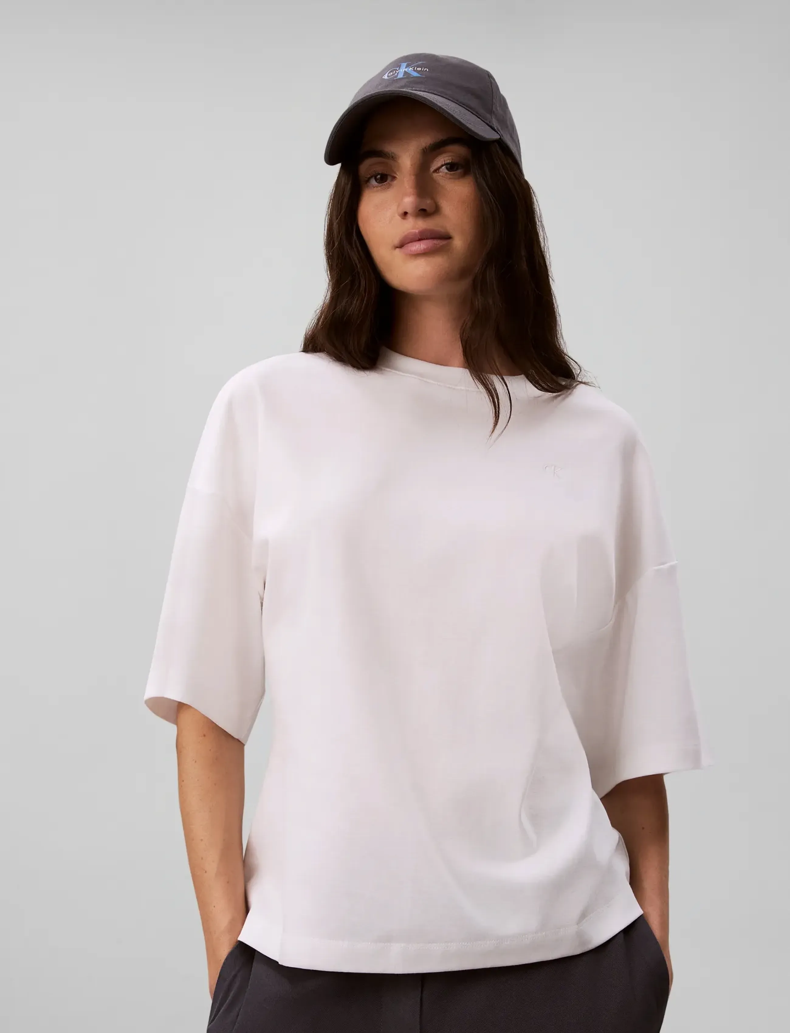 Calvin Klein Jeans - SS DBL MERCERIZED CINCH BACK TEE - t-shirts - bright white - 3