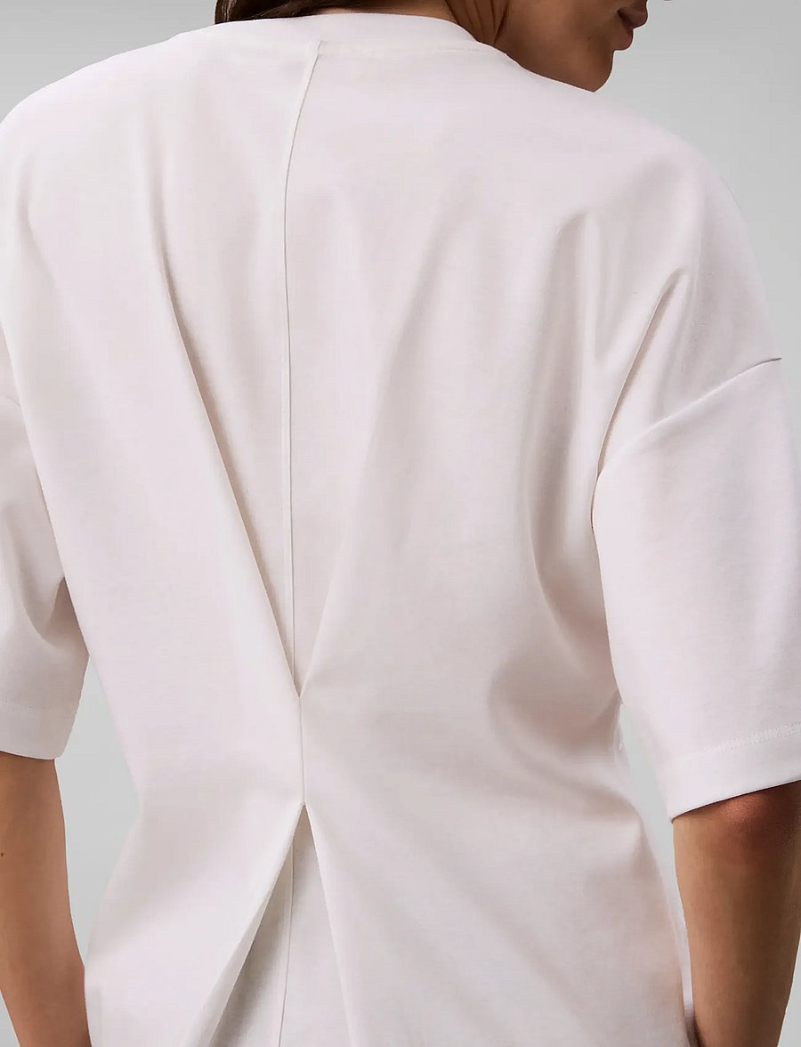 Calvin Klein Jeans - SS DBL MERCERIZED CINCH BACK TEE - t-shirts - bright white - 5