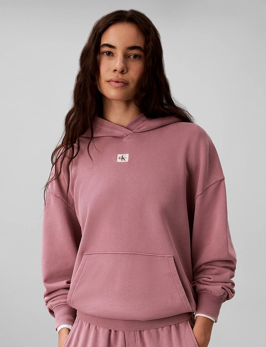 Calvin Klein Jeans - LS WOVEN LABEL TERRY PO HOODIE - - hættetrøjer - dusky orchid - 3