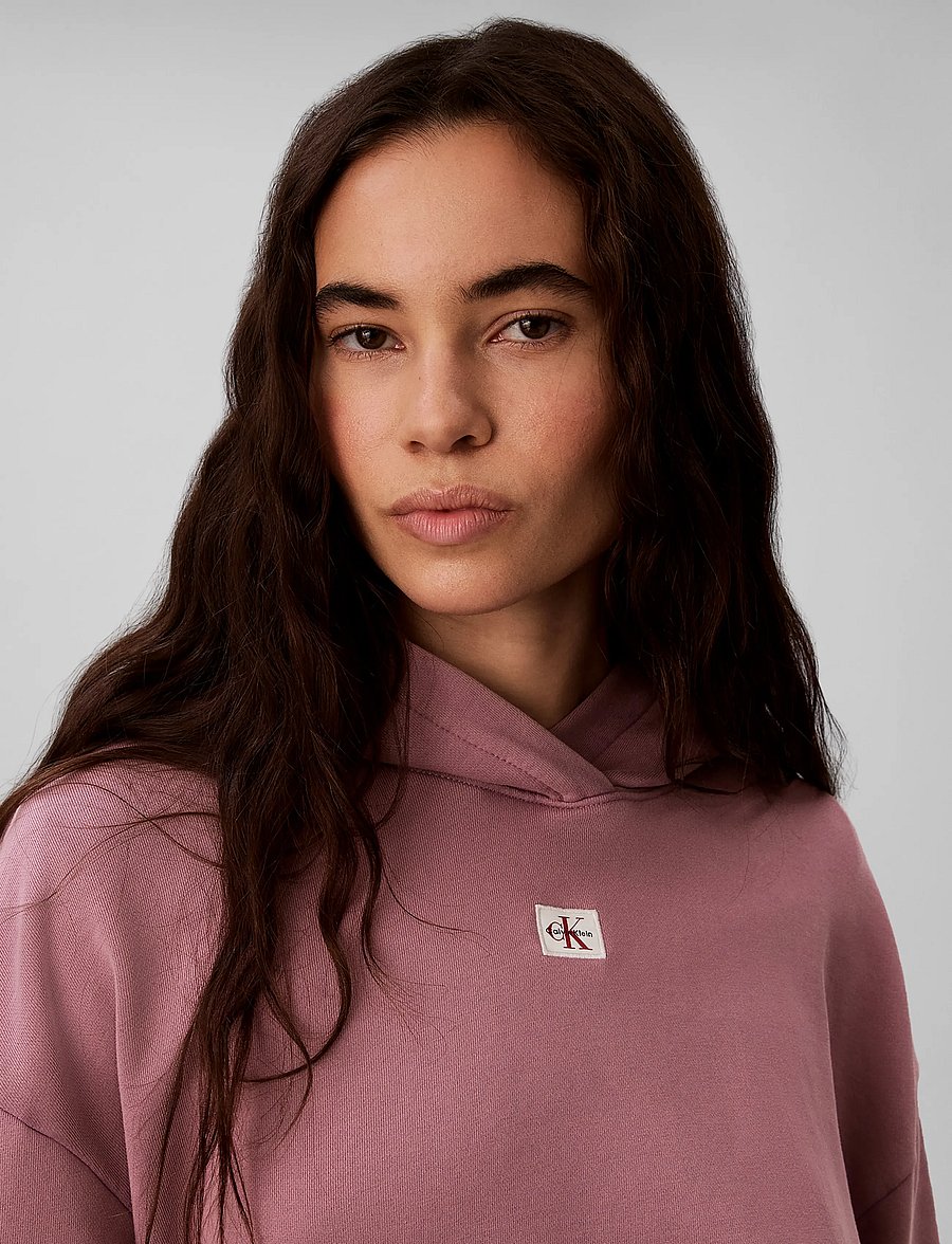 Calvin Klein Jeans - LS WOVEN LABEL TERRY PO HOODIE - - hættetrøjer - dusky orchid - 4