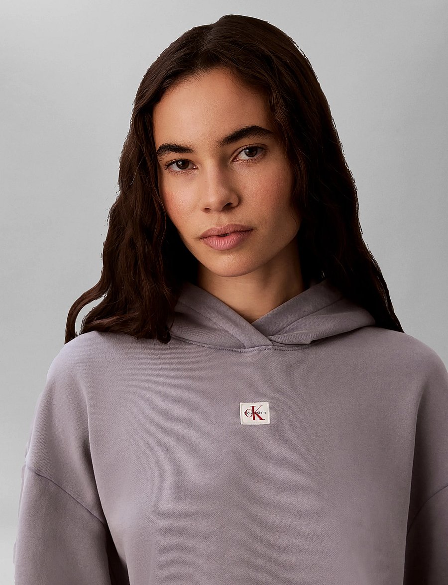Calvin Klein Jeans - LS WOVEN LABEL TERRY PO HOODIE - - hættetrøjer - quicksilver - 4
