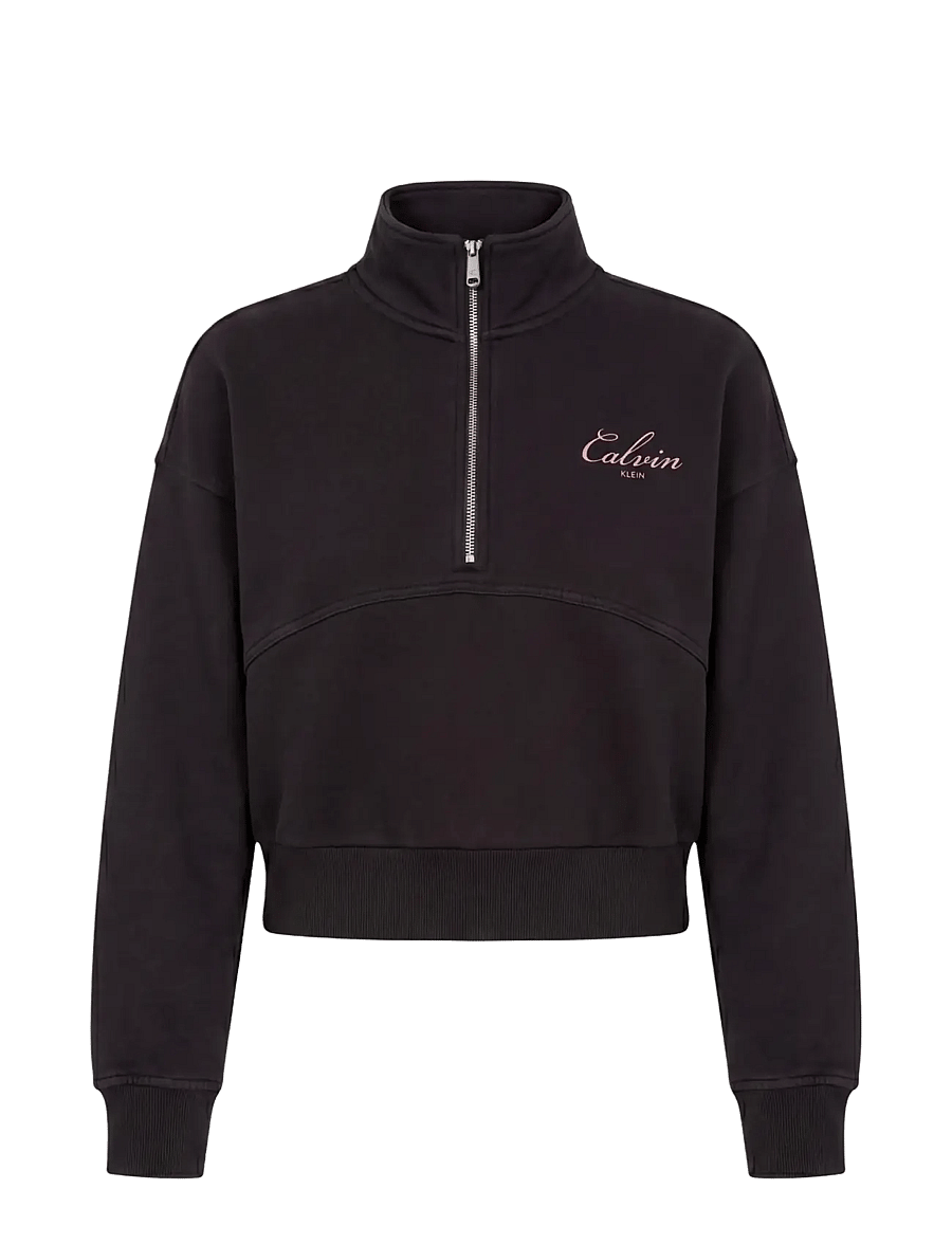 Calvin Klein Jeans - LS FRENCH TERRY INDIGO WASH QZ - hverdags stil - black - 1