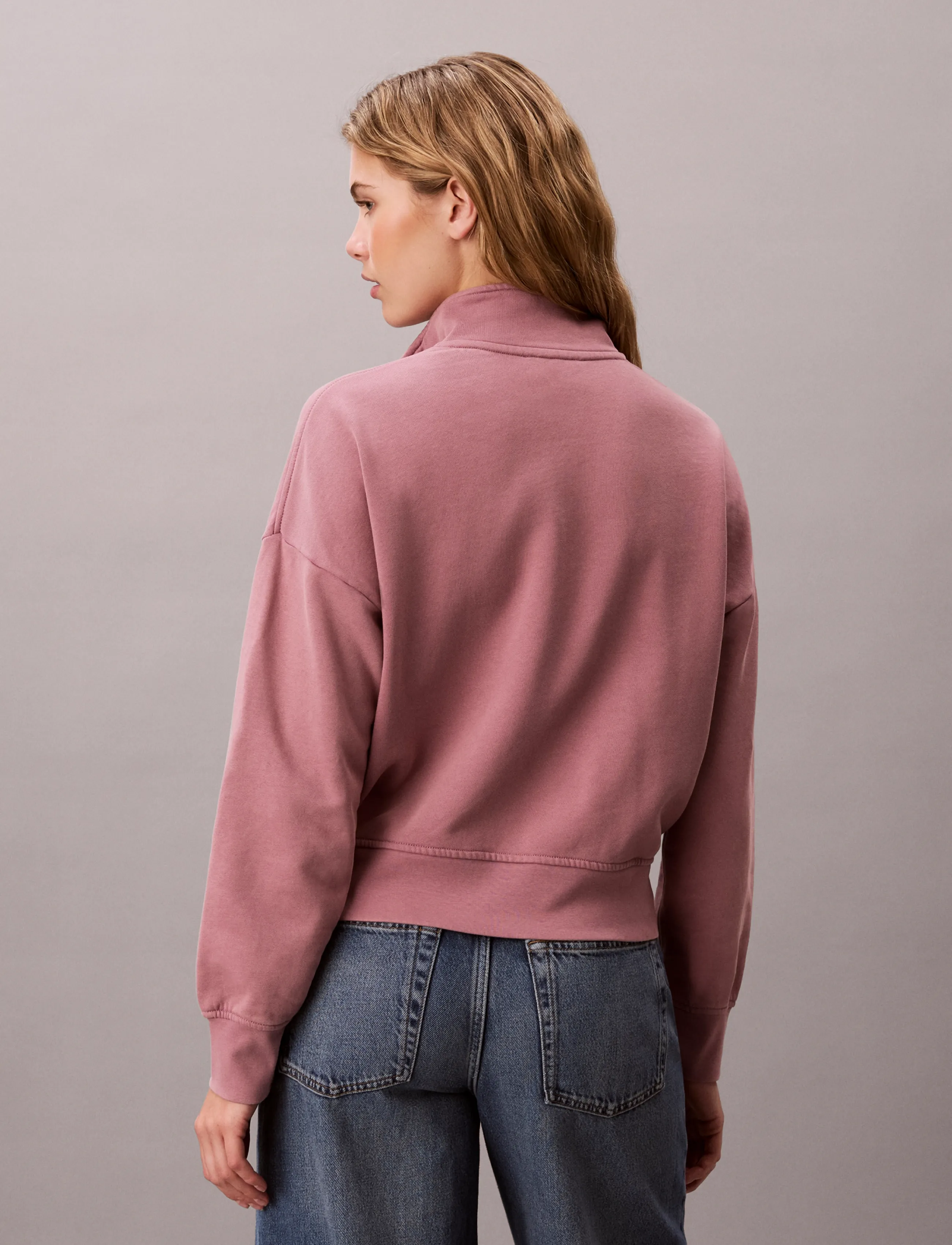 Calvin Klein Jeans - LS FRENCH TERRY INDIGO WASH QZ - sweatshirts - dusky orchid - 2