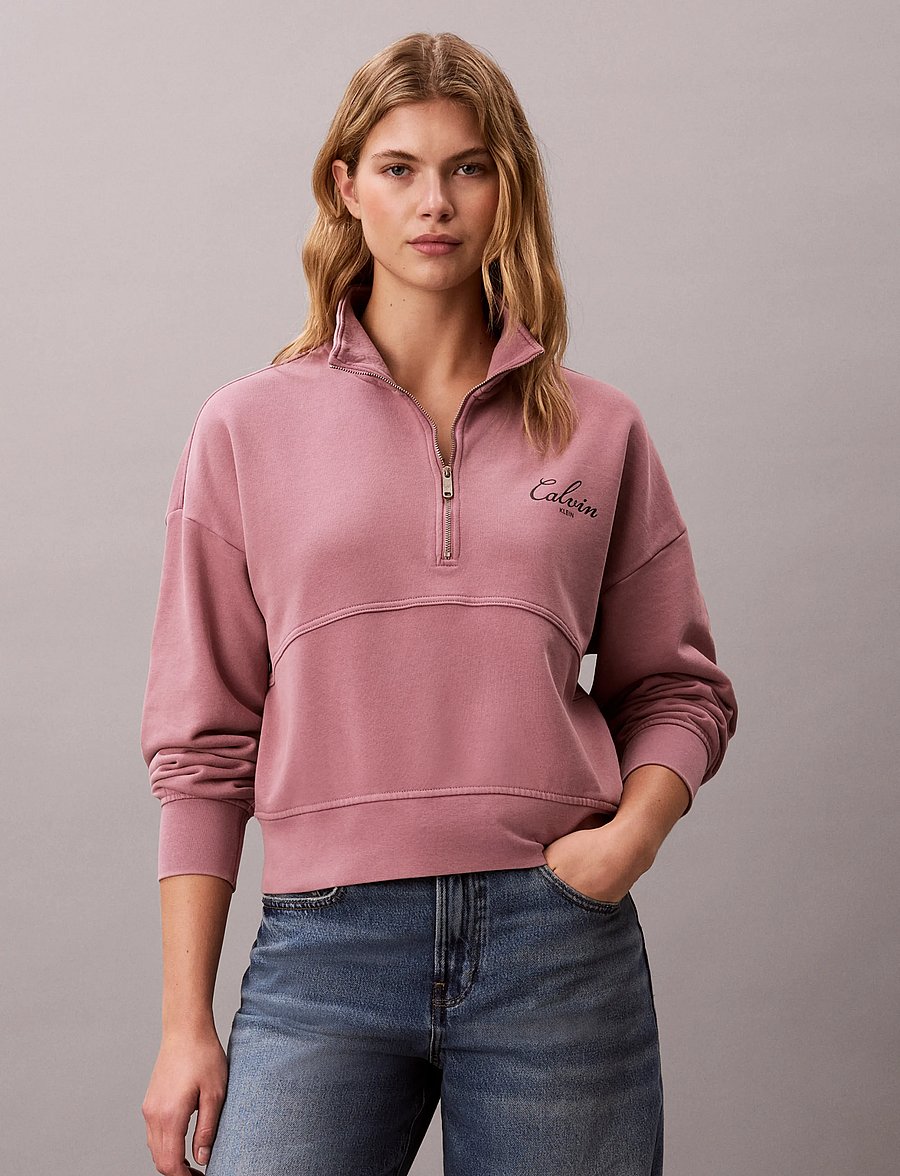 Calvin Klein Jeans - LS FRENCH TERRY INDIGO WASH QZ - sweatshirts - dusky orchid - 3