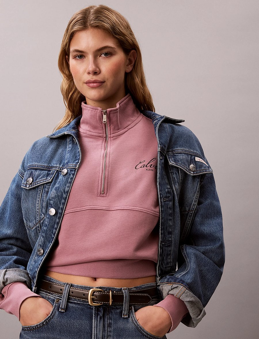 Calvin Klein Jeans - LS FRENCH TERRY INDIGO WASH QZ - sweatshirts - dusky orchid - 4