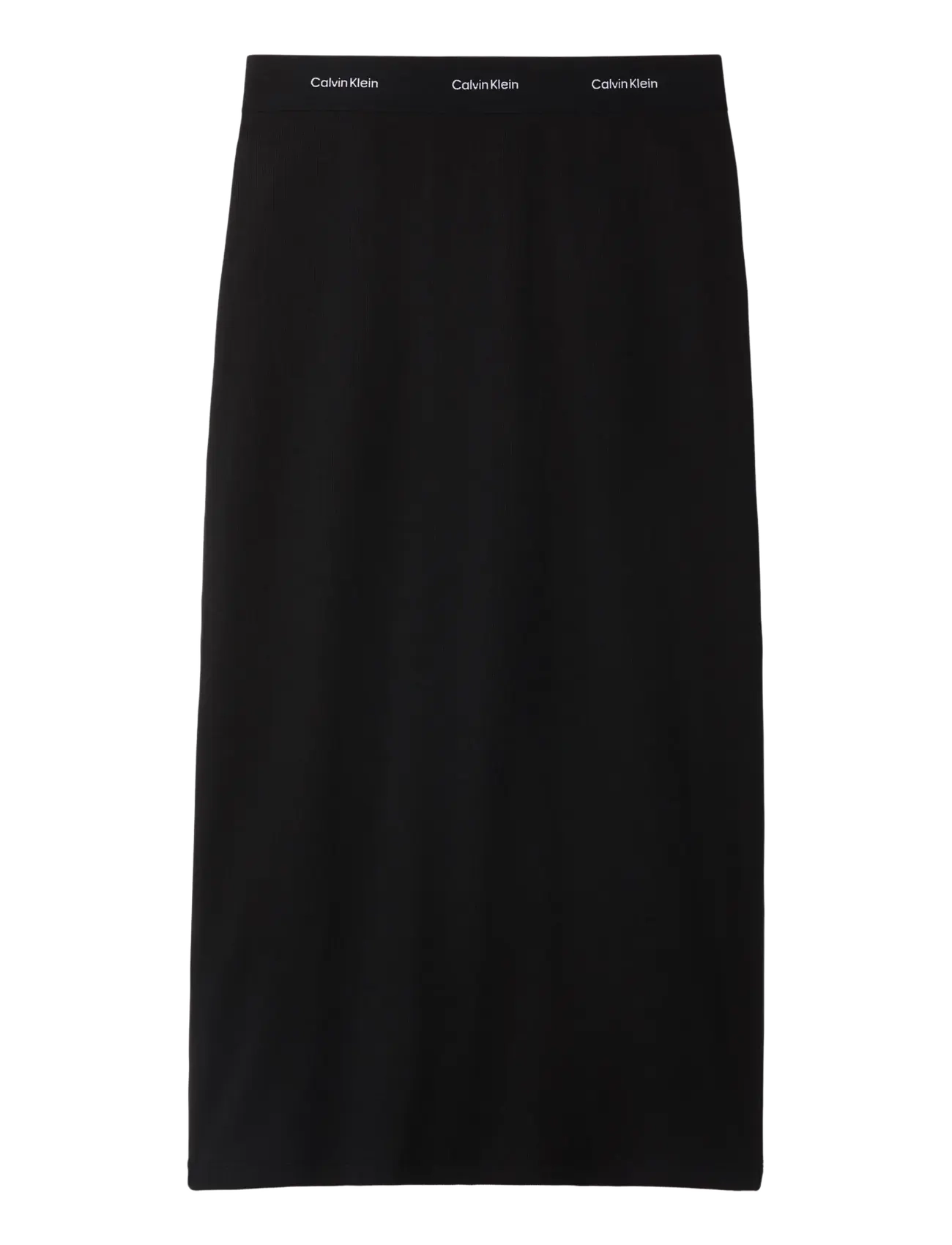 Calvin Klein Jeans - 2X2 BABY RIB LOGO MIDI SKIRT - midi nederdele - black - 1