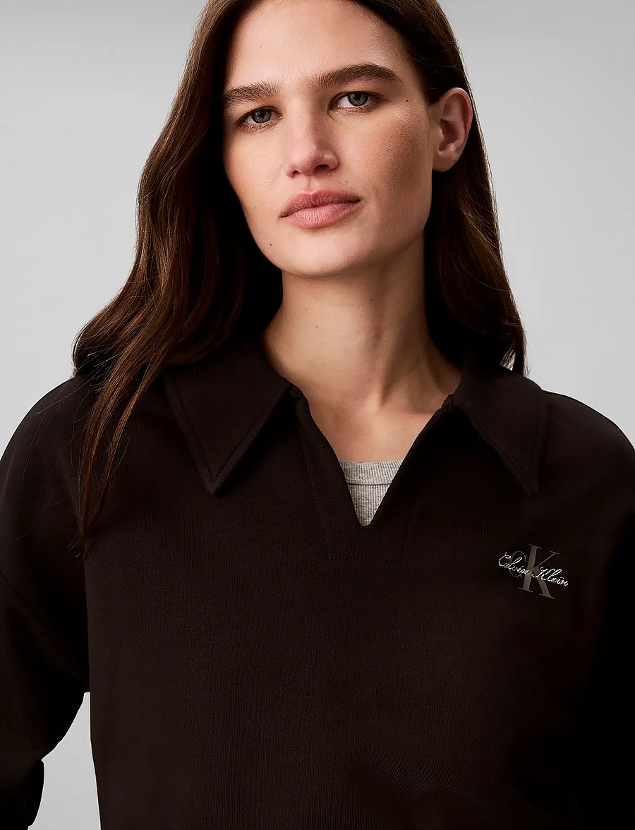 Calvin Klein Jeans - LS MONOLOGO FRENCH TERRY TOP - sweatshirts - black - 4