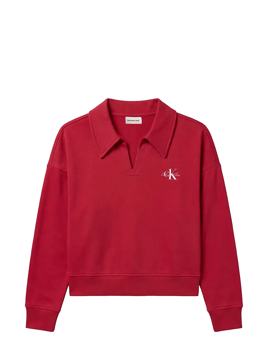 Calvin Klein Jeans - LS MONOLOGO FRENCH TERRY TOP - rio red - 1