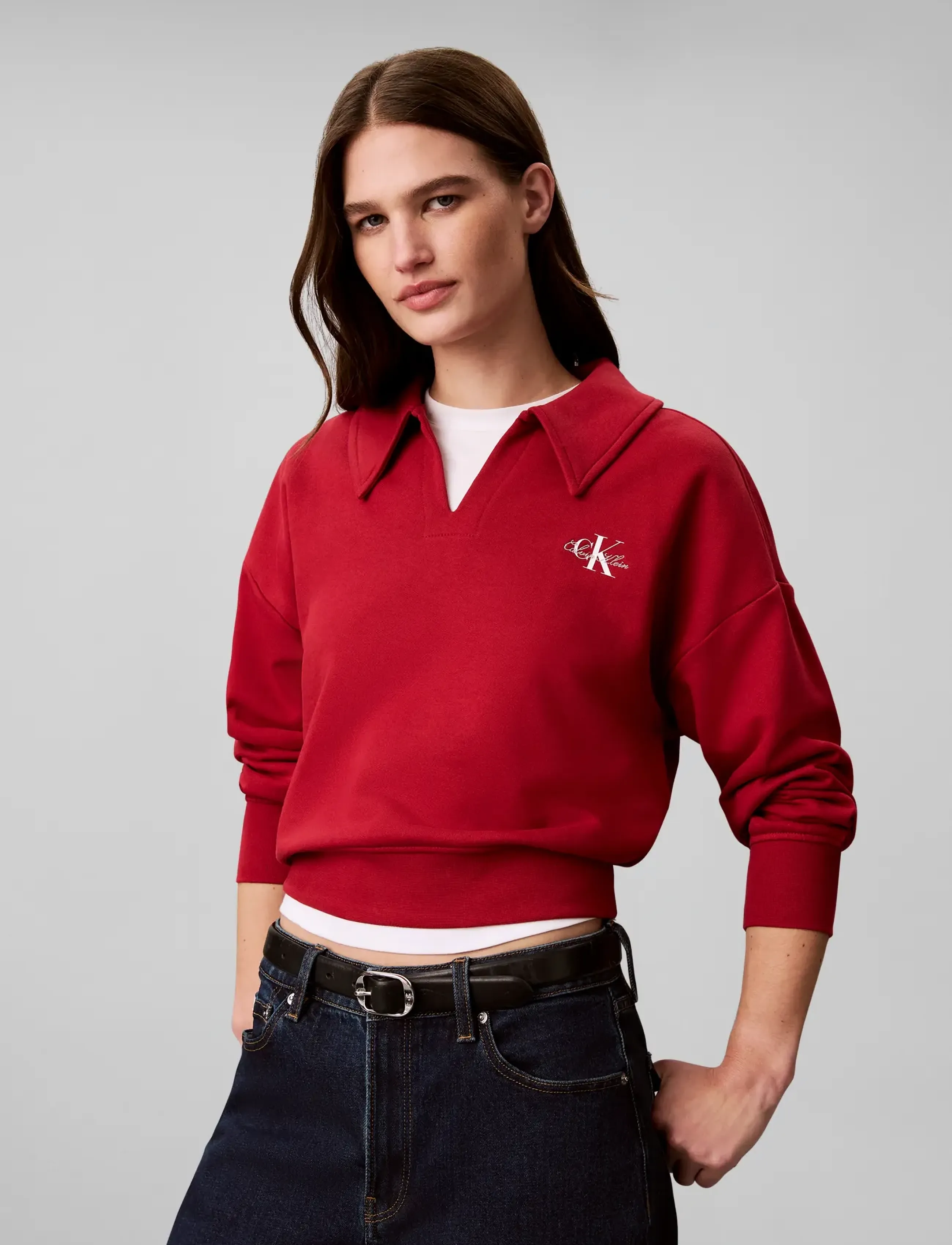 Calvin Klein Jeans Ls Monologo French Terry Top tröjor dam – bild 3