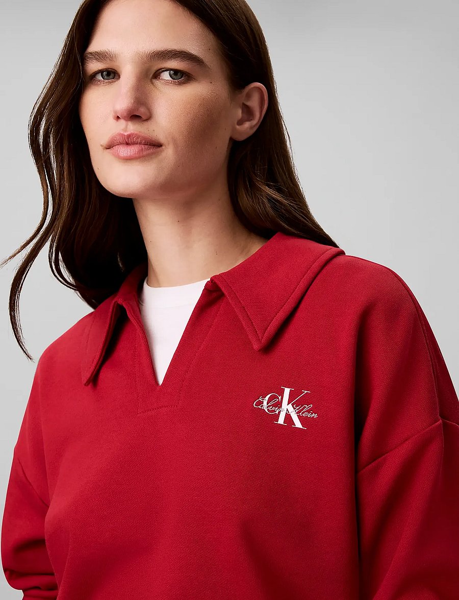 Calvin Klein Jeans - LS MONOLOGO FRENCH TERRY TOP - rio red - 4