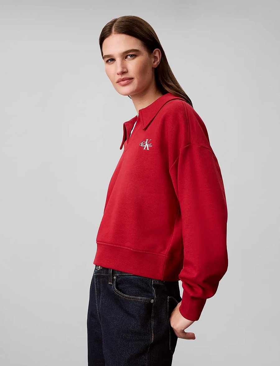 Calvin Klein Jeans - LS MONOLOGO FRENCH TERRY TOP - rio red - 5