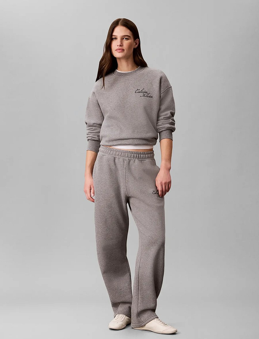 Calvin Klein Jeans - LS TEXTURED FLEECE CREWNECK - sweatshirts - medium grey heather - 0