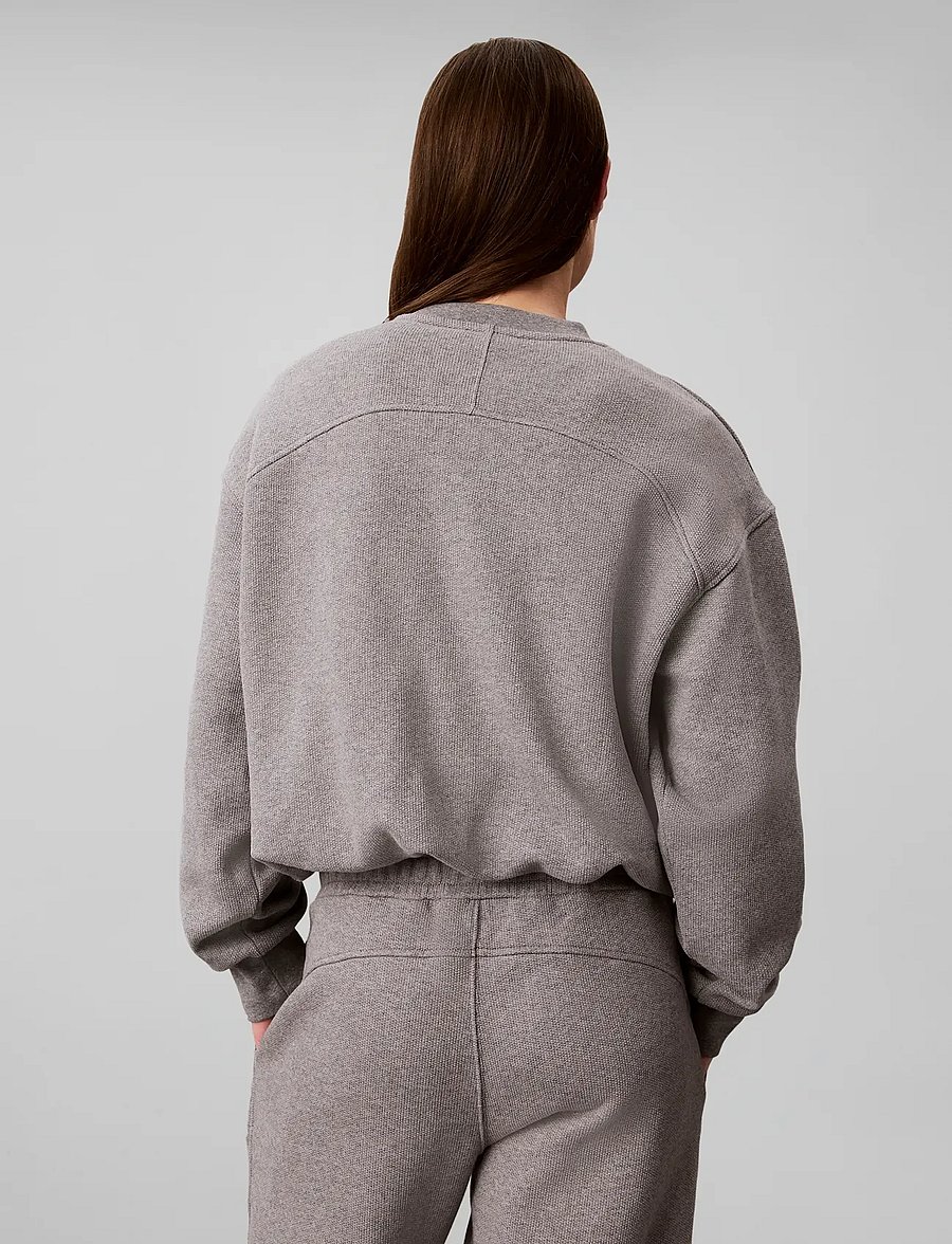 Calvin Klein Jeans - LS TEXTURED FLEECE CREWNECK - sweatshirts - medium grey heather - 2