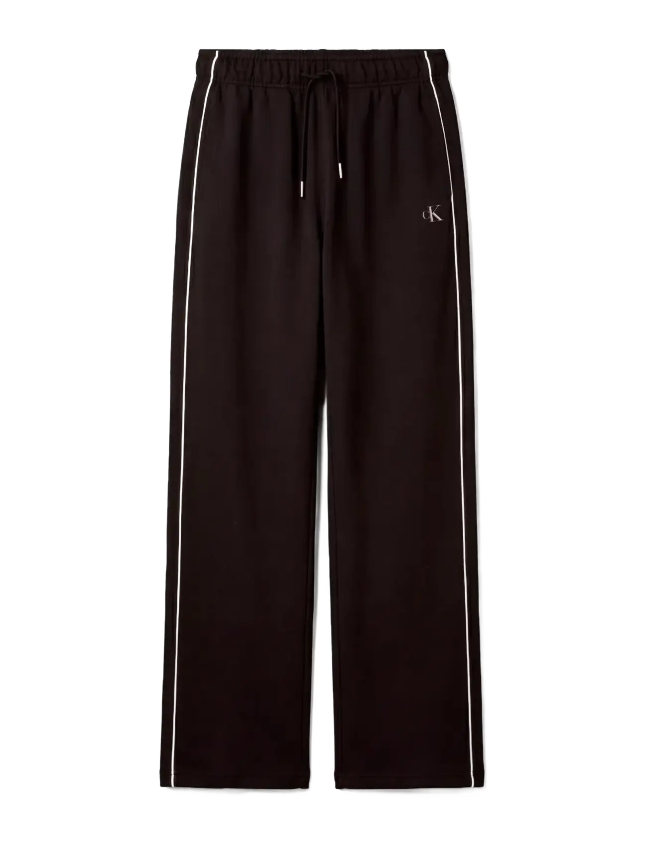 Calvin Klein Jeans MONOGRAM TERRY CONTRAST PIPING P - Mjukisbyxor - BLACK / black