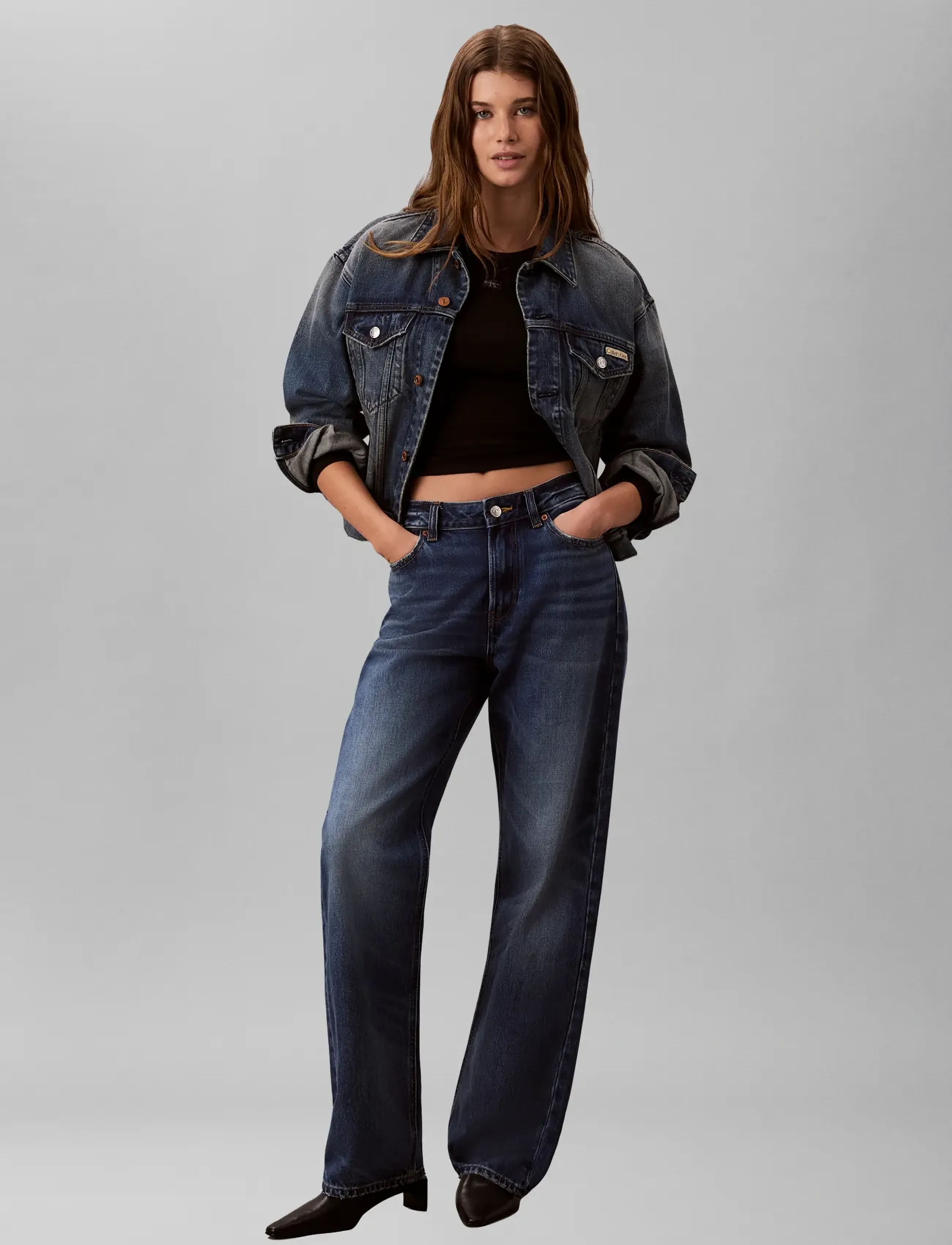 Calvin Klein Jeans - LS WOVEN LABEL SENSUAL DETAIL TO - long-sleeved tops - black - 4