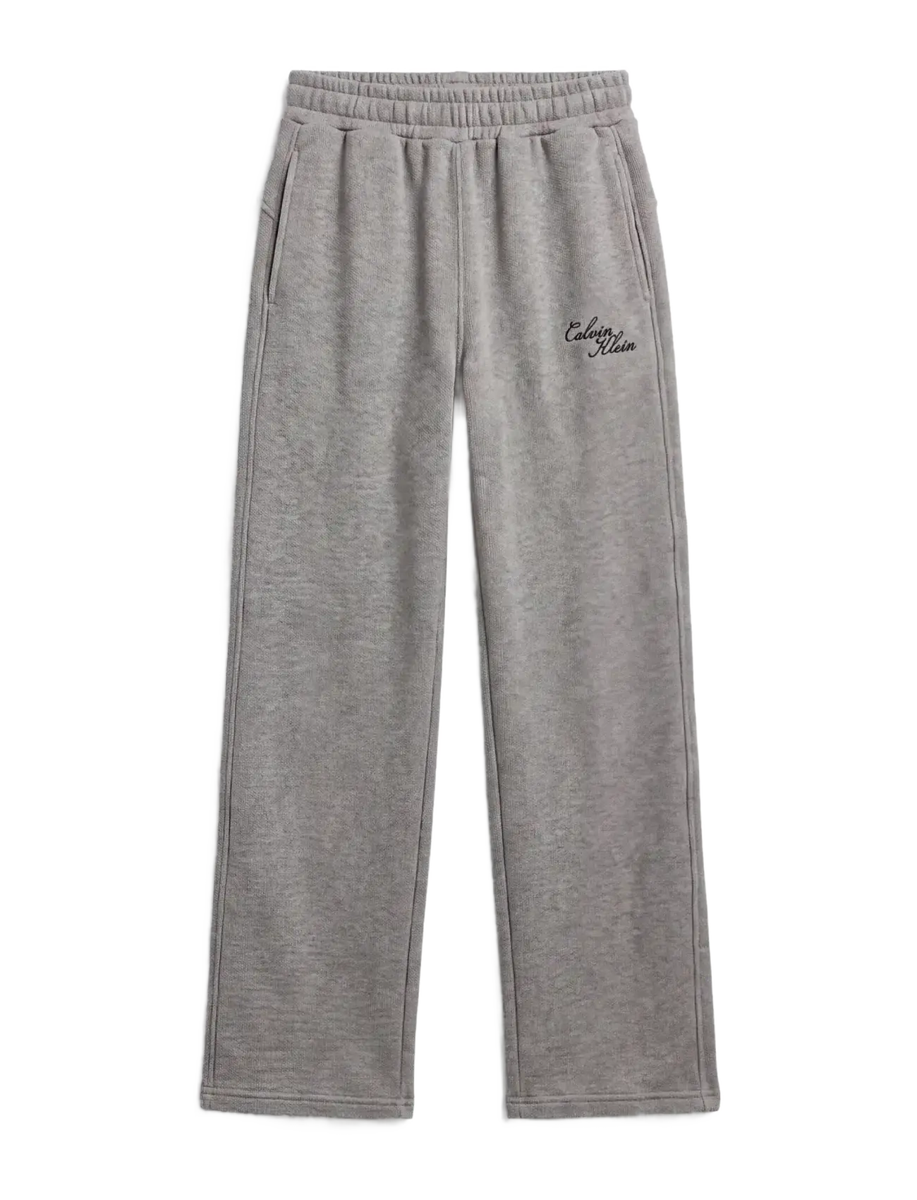 Calvin Klein Jeans TEXTURED FLEECE WIDE LEG PANT - Kläder - MEDIUM GREY HEATHER / grey