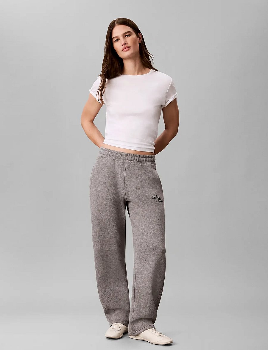 Calvin Klein Jeans - TEXTURED FLEECE WIDE LEG PANT - alltags-style - medium grey heather - 0