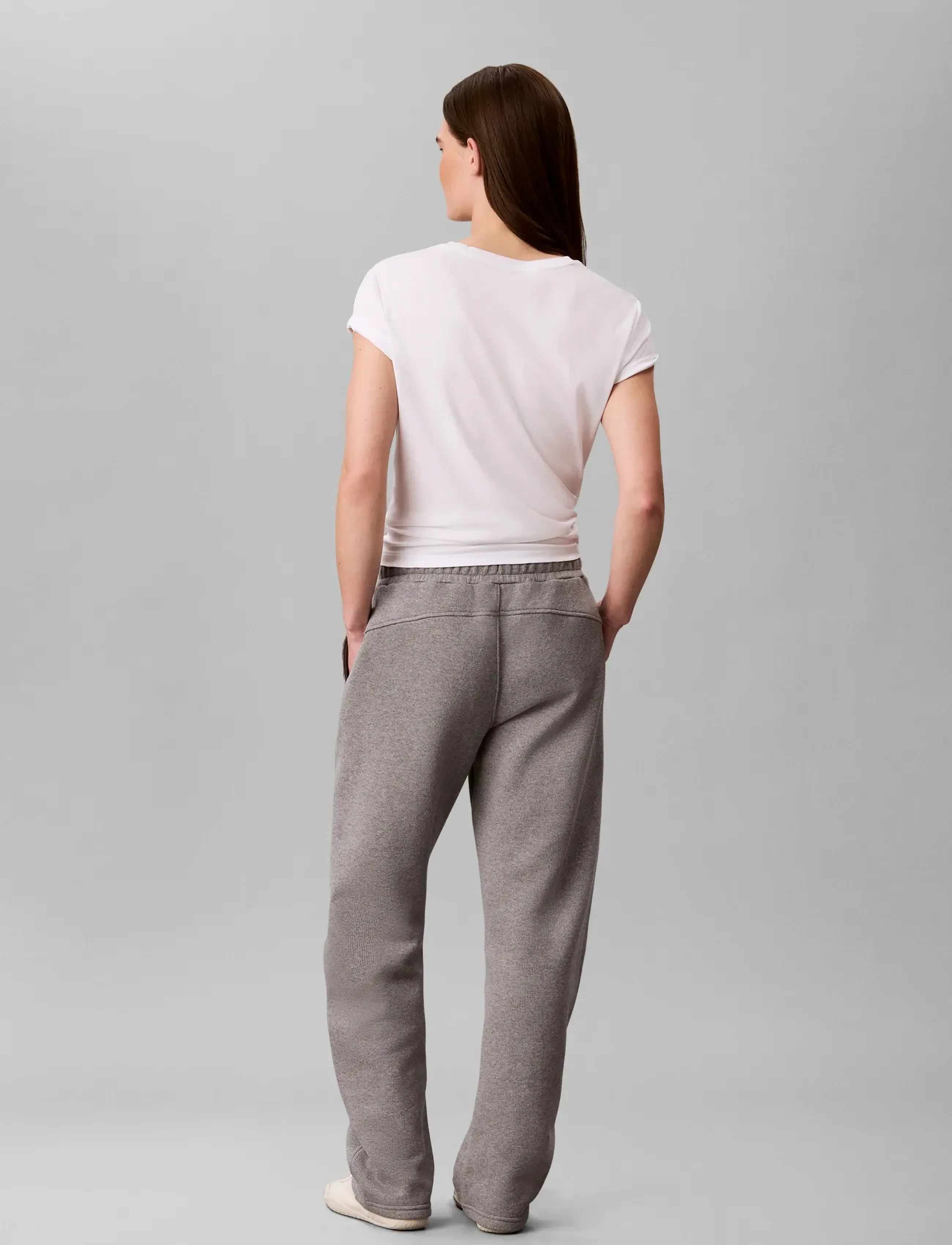 Calvin Klein Jeans - TEXTURED FLEECE WIDE LEG PANT - medium grey heather - 2