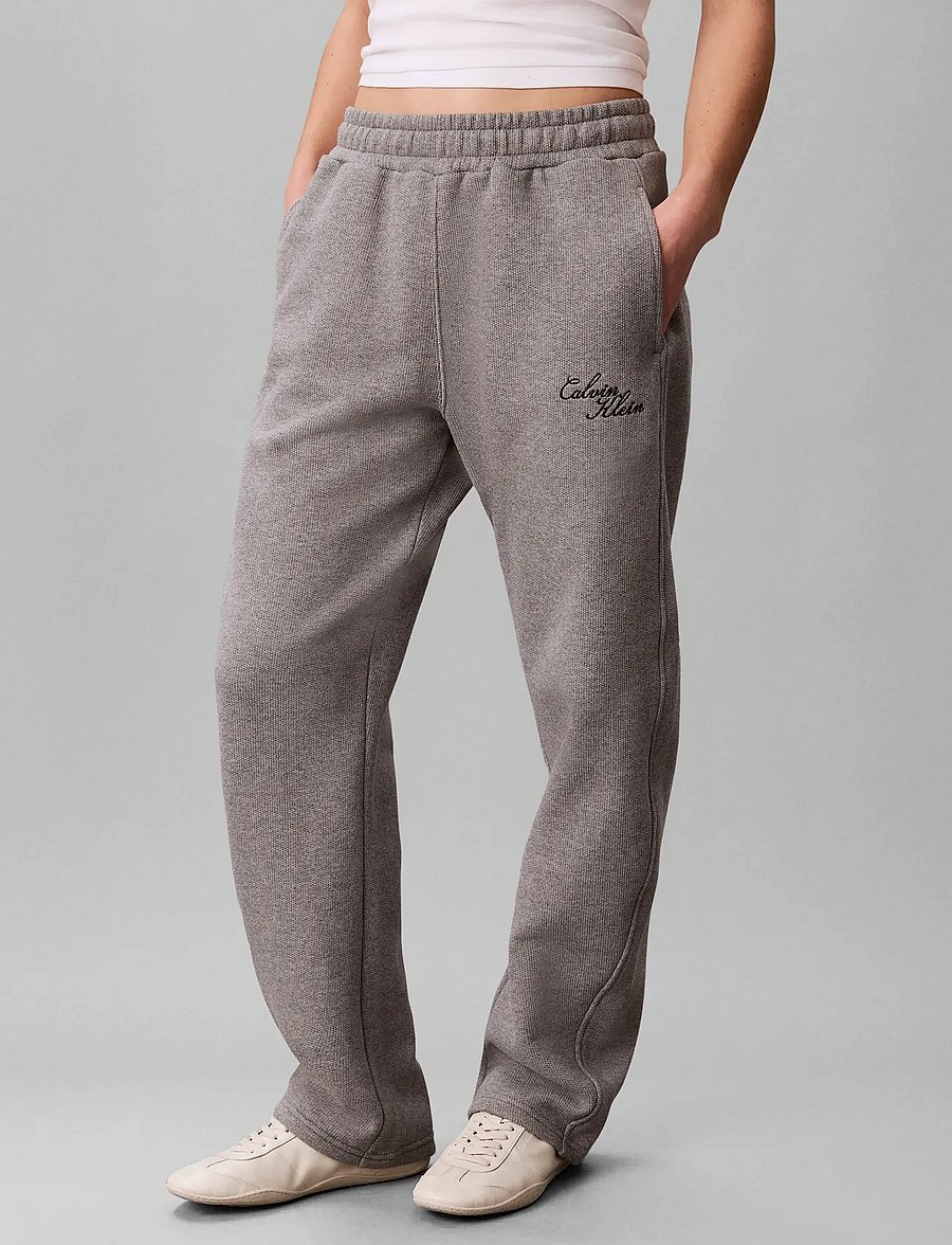 Calvin Klein Jeans - TEXTURED FLEECE WIDE LEG PANT - alltags-style - medium grey heather - 3