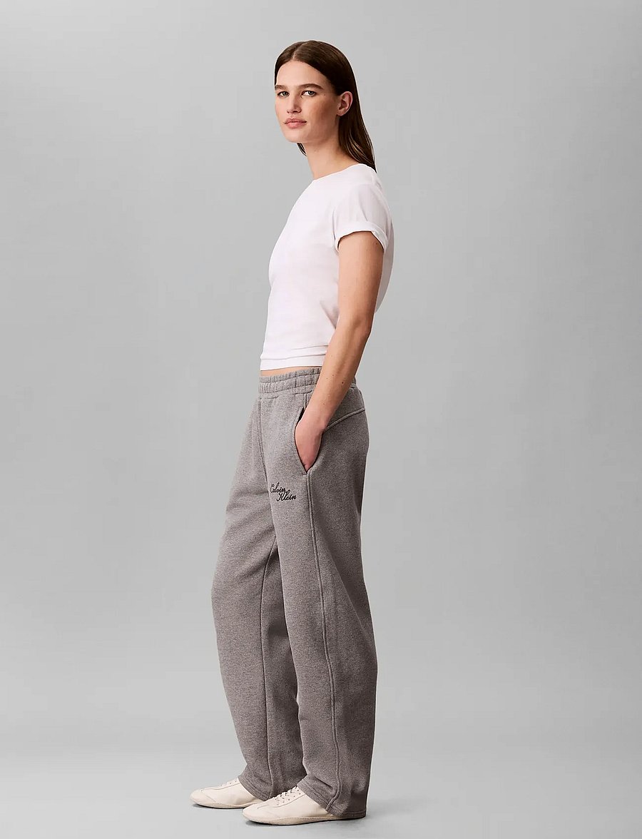 Calvin Klein Jeans - TEXTURED FLEECE WIDE LEG PANT - alltags-style - medium grey heather - 5