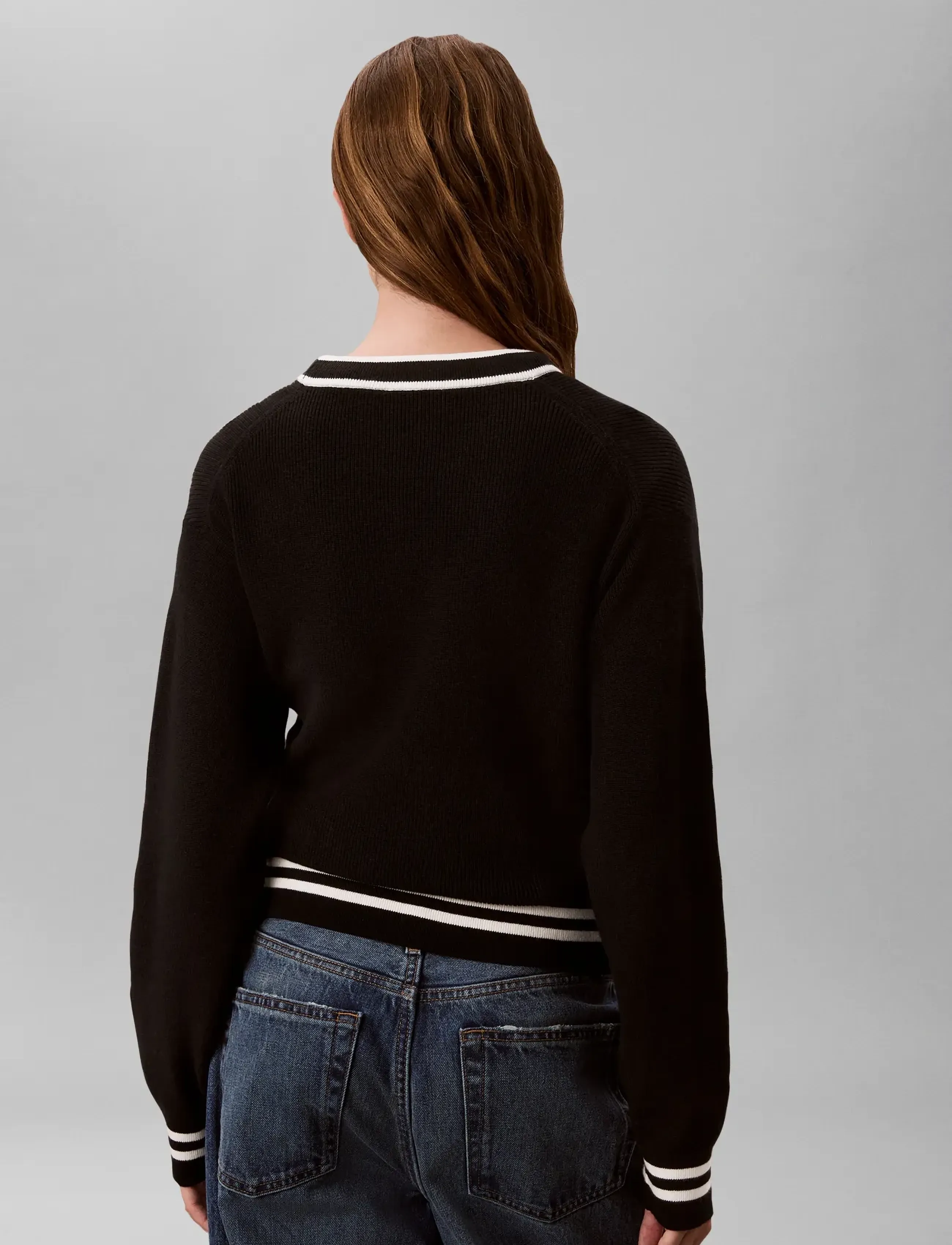 Calvin Klein Jeans - WOVEN LABEL CREWNECK SWEATER - pullover - black - 2