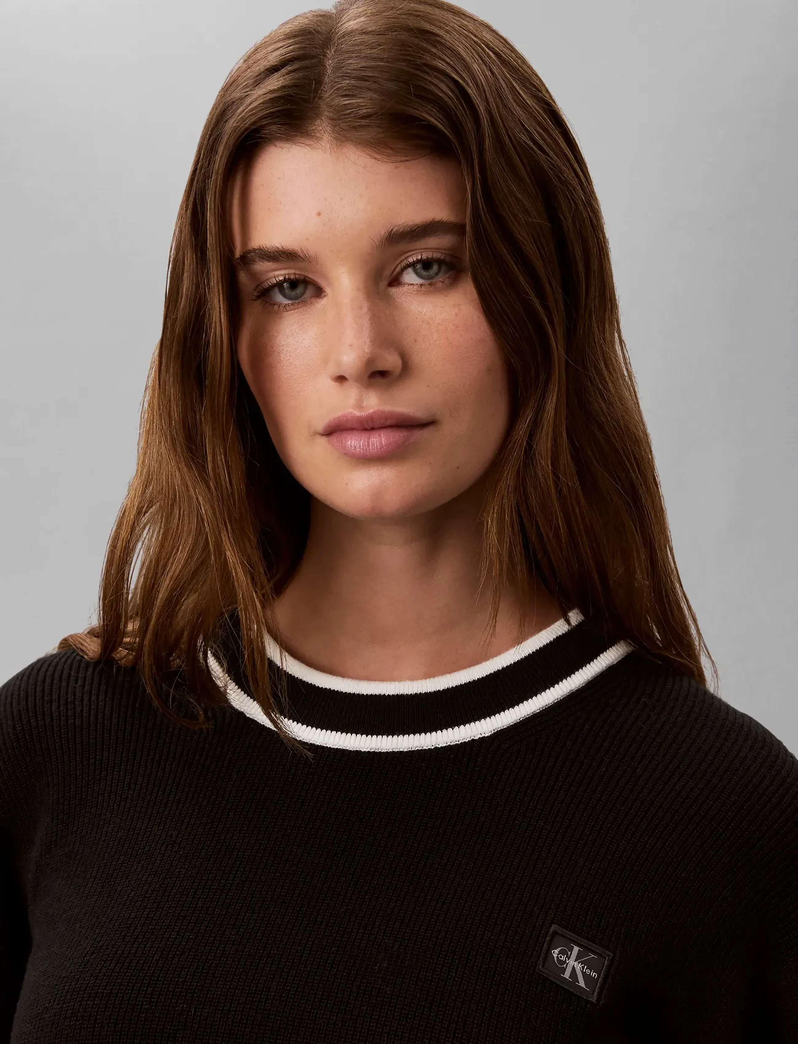 Calvin Klein Jeans - WOVEN LABEL CREWNECK SWEATER - pullover - black - 4
