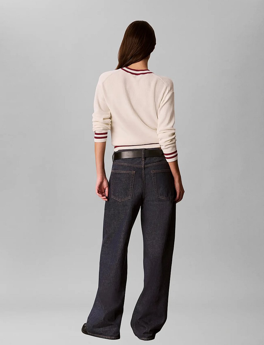 Calvin Klein Jeans - WOVEN LABEL CREWNECK SWEATER - tofu - 2