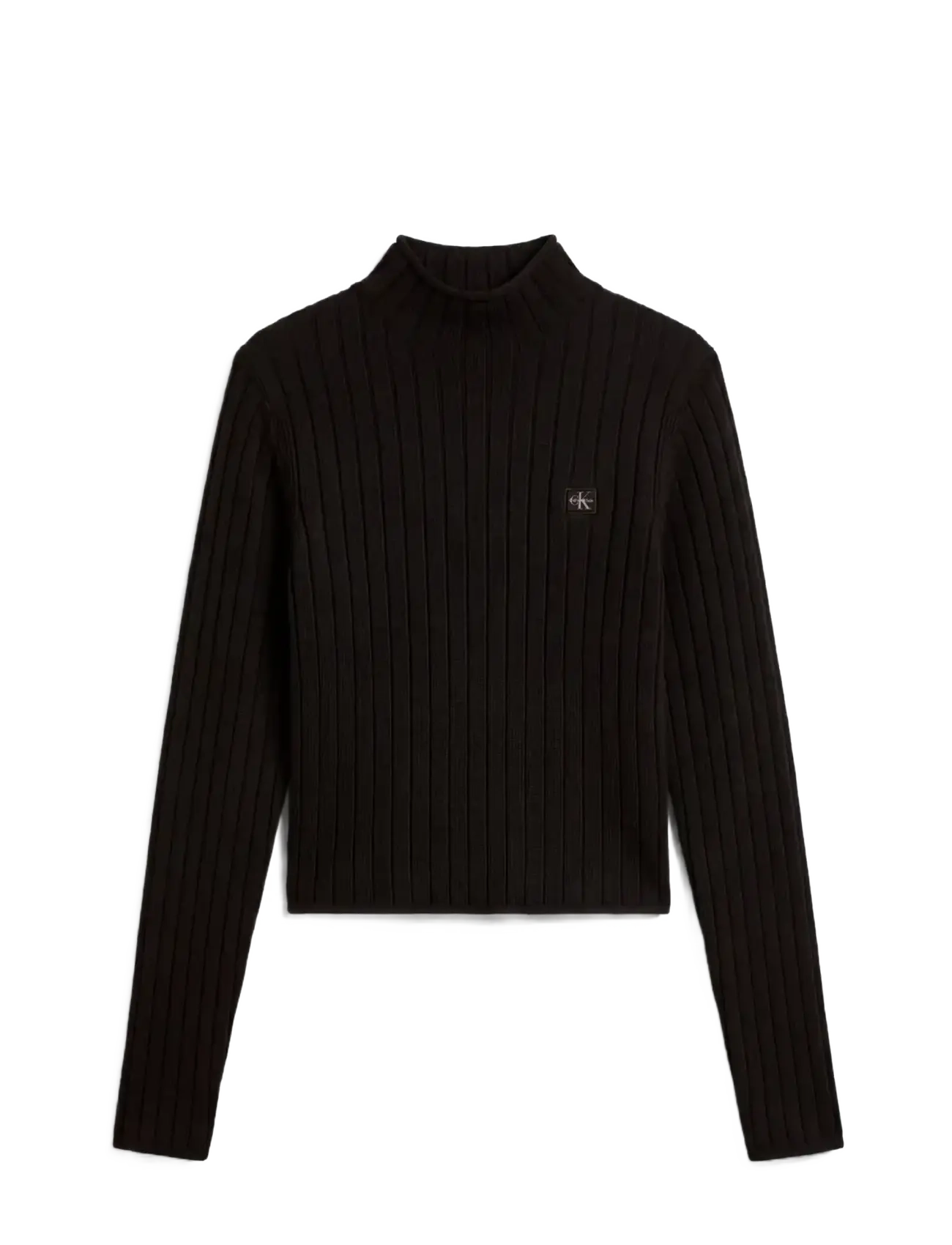 Calvin Klein Jeans WOVEN LABEL TNECK SWEATER - Rollkragenpullover - BLACK / black